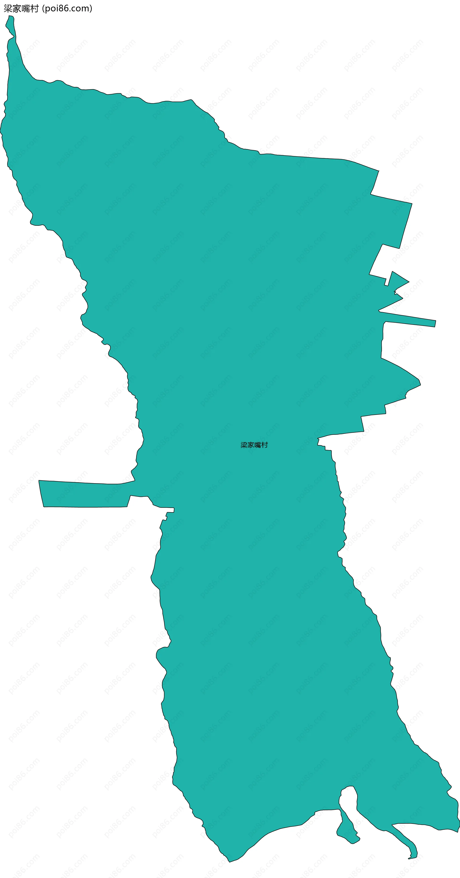 梁家嘴村边界地图