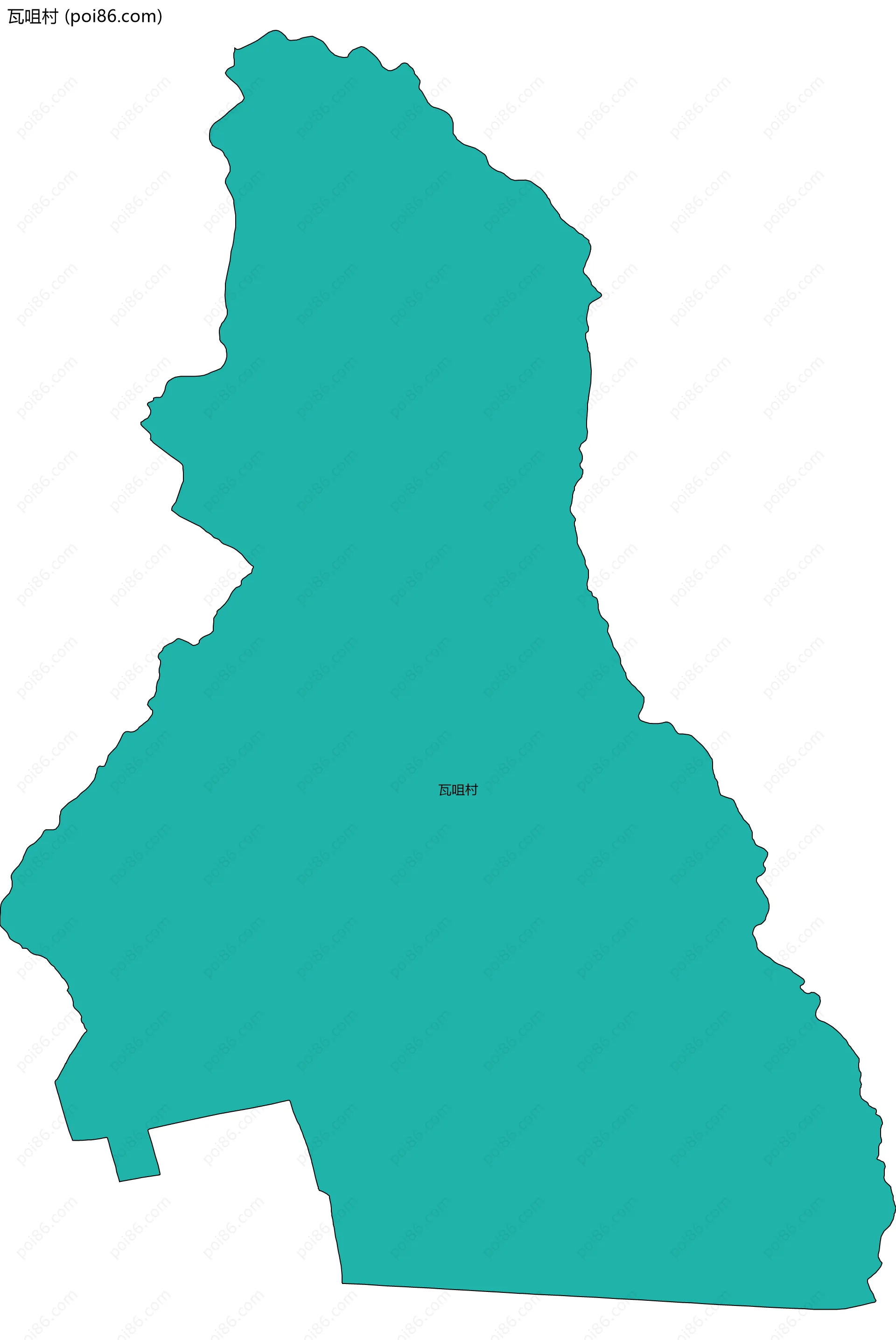 瓦咀村边界地图