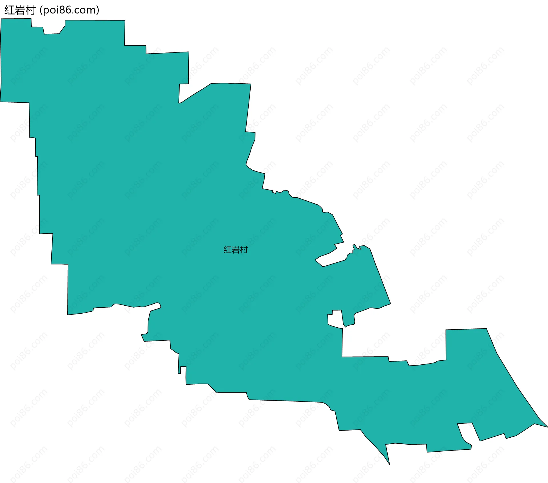 红岩村边界地图