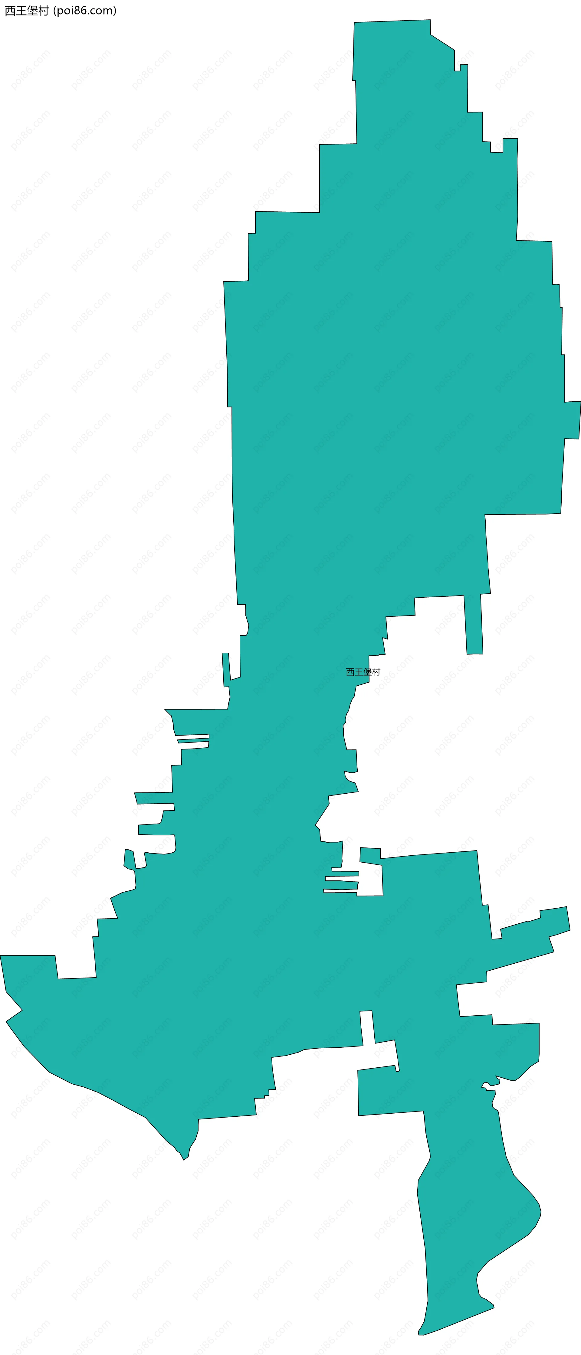 西王堡村边界地图