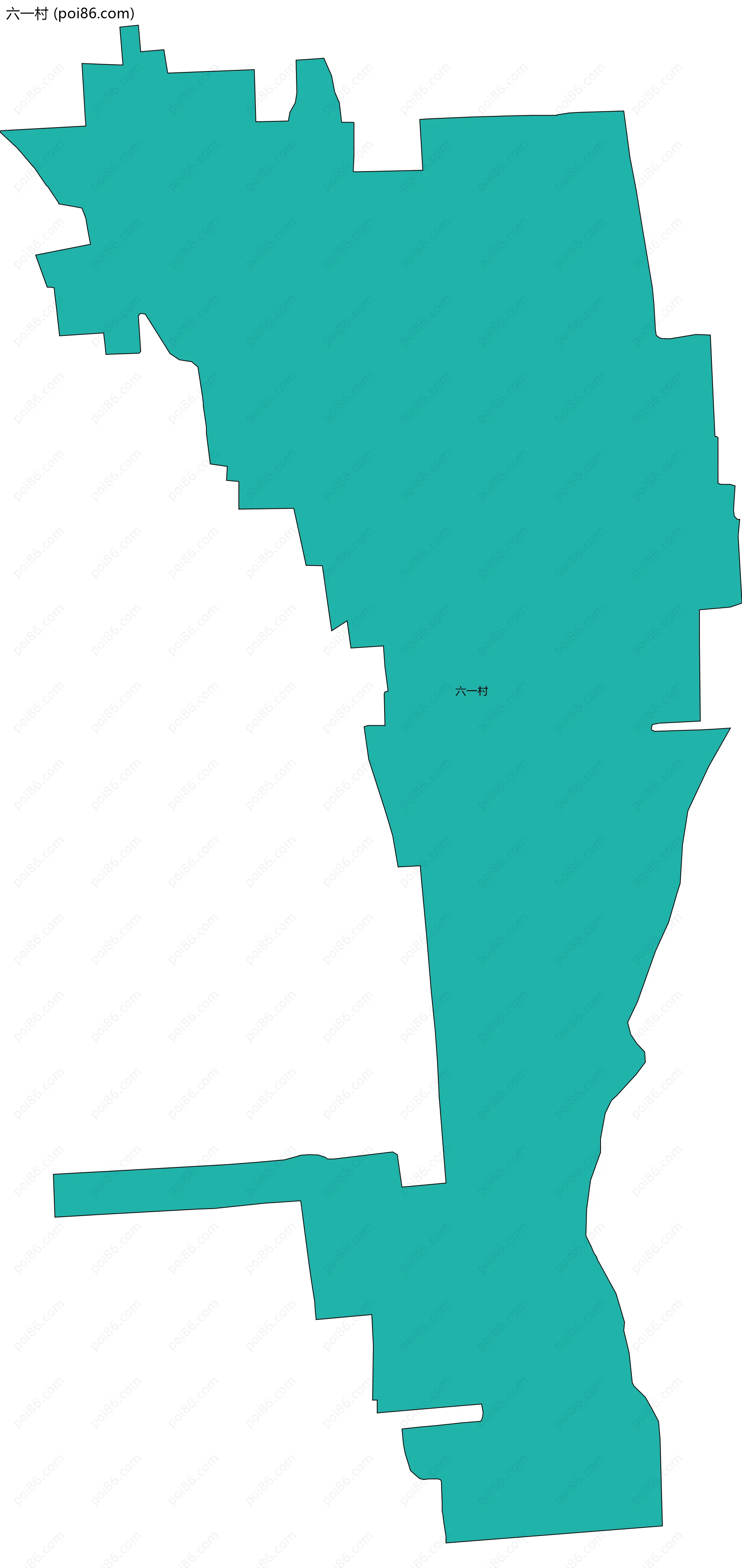 六一村边界地图