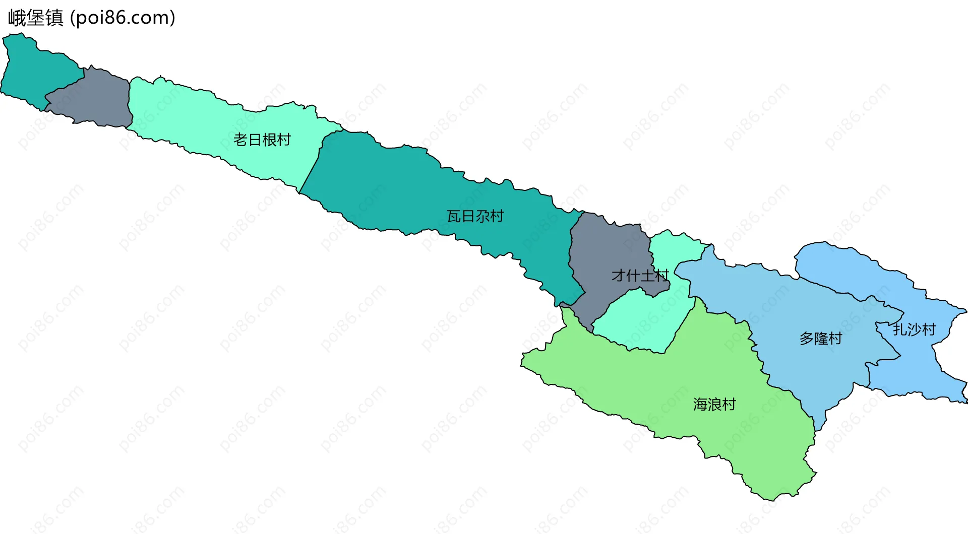 峨堡镇边界地图(五级行政区划)