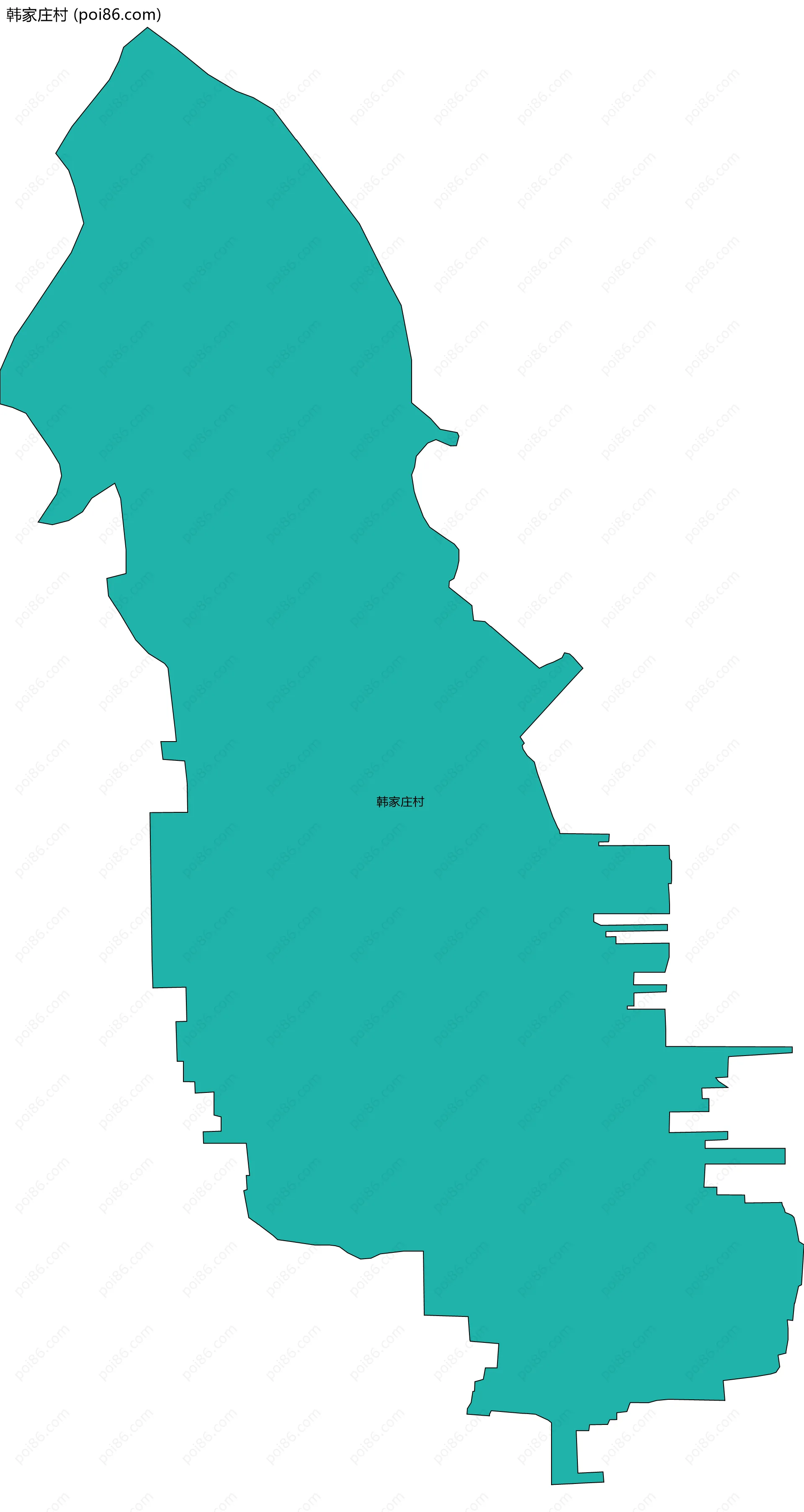 韩家庄村边界地图
