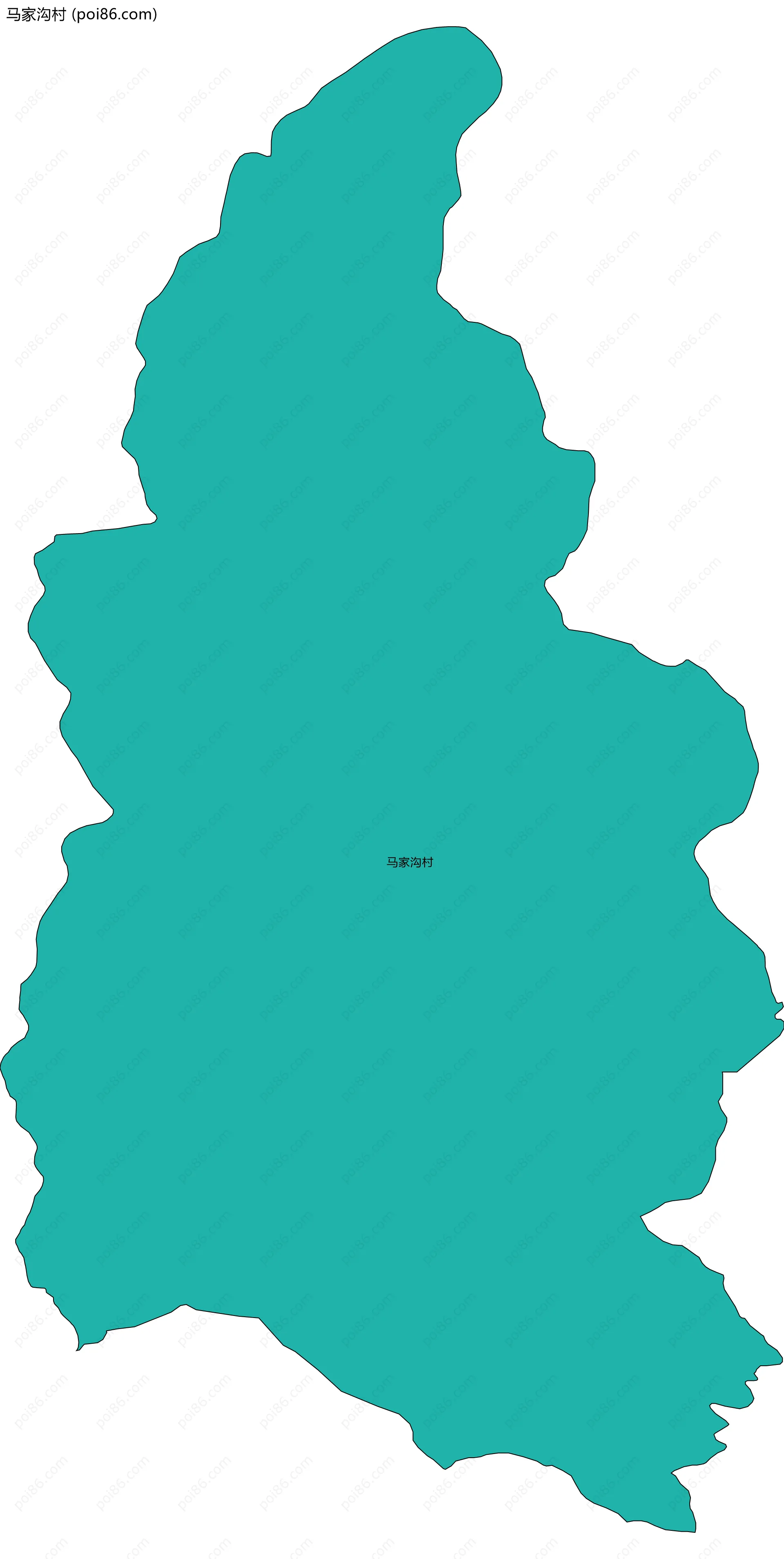 马家沟村边界地图