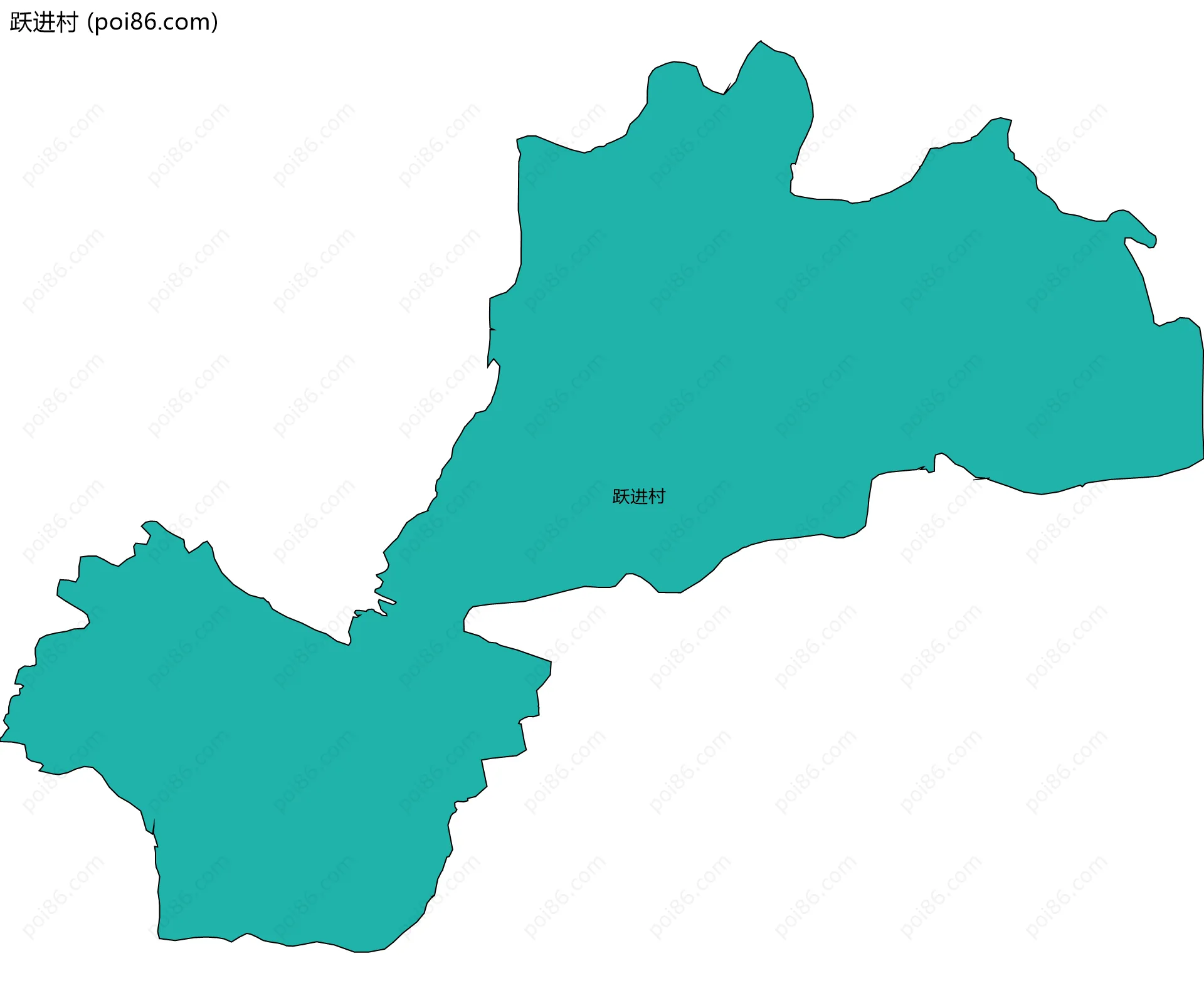 跃进村边界地图