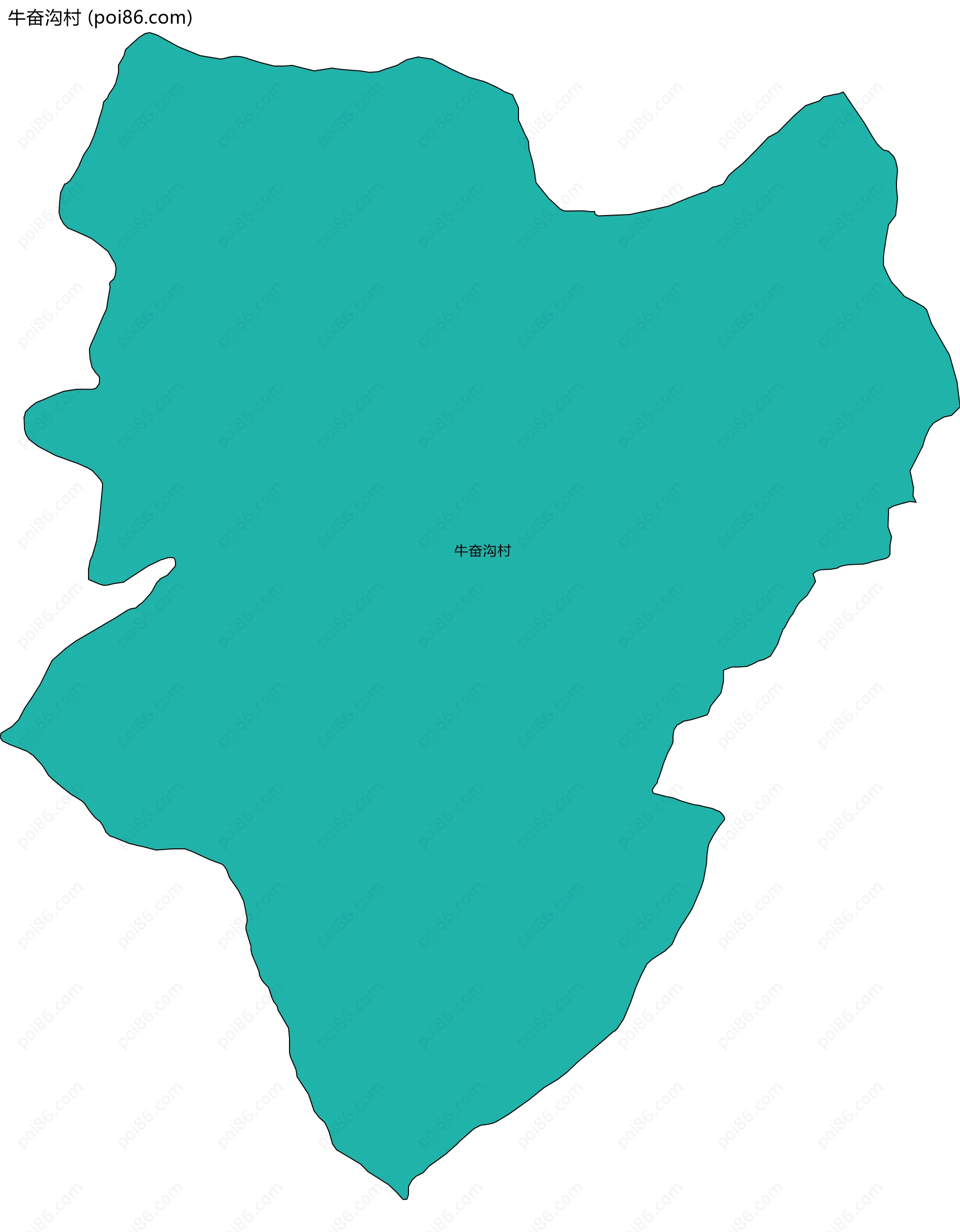 牛奋沟村边界地图