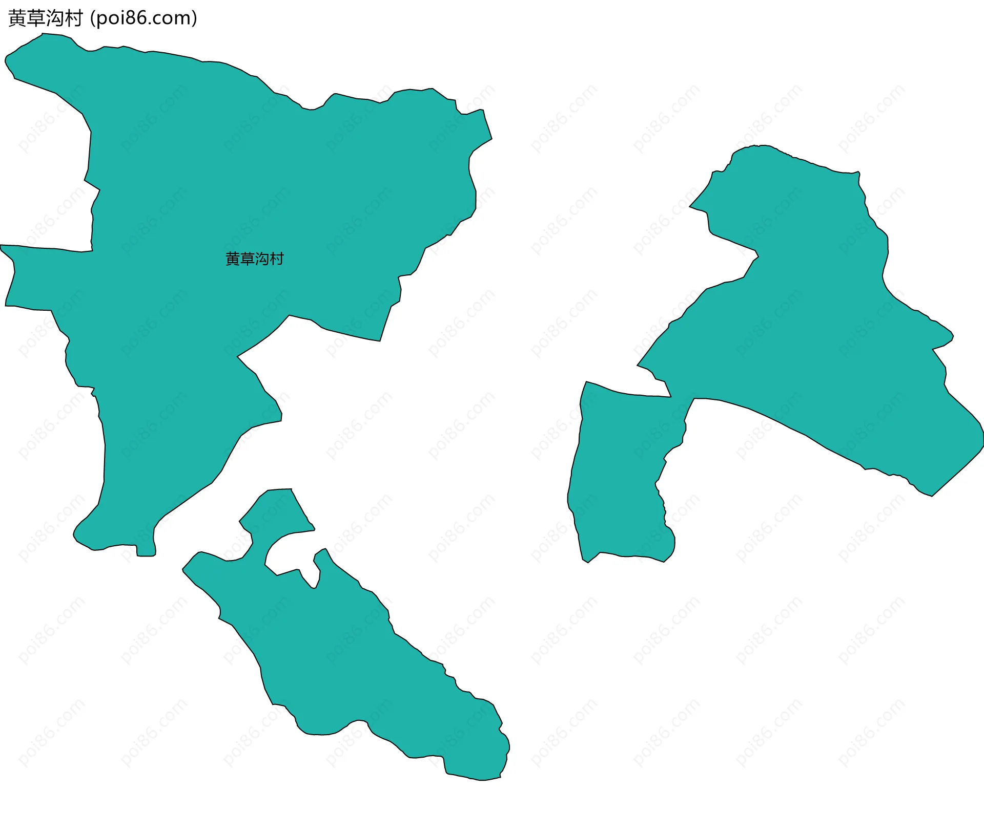 黄草沟村边界地图