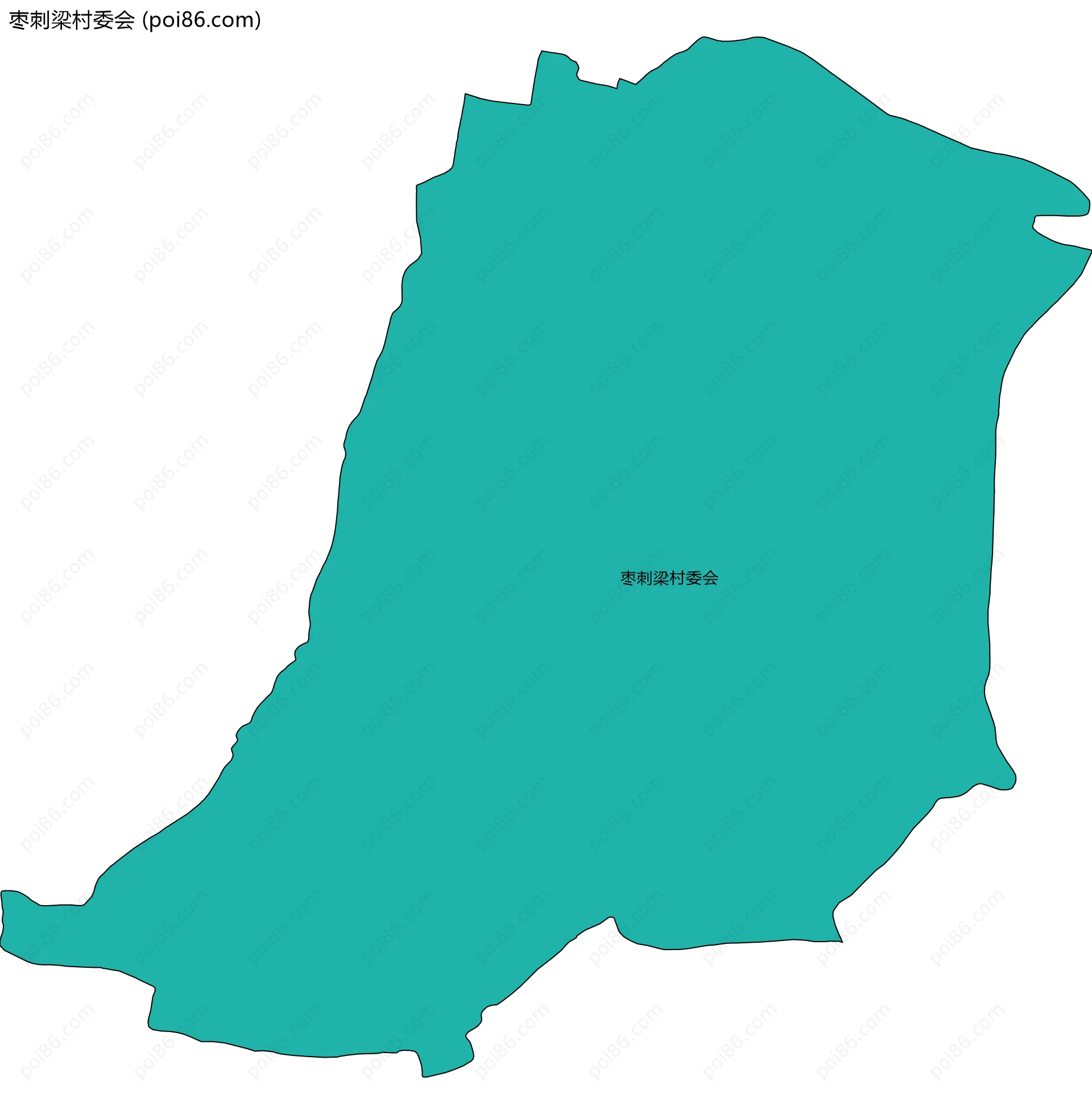 枣刺梁村委会边界地图