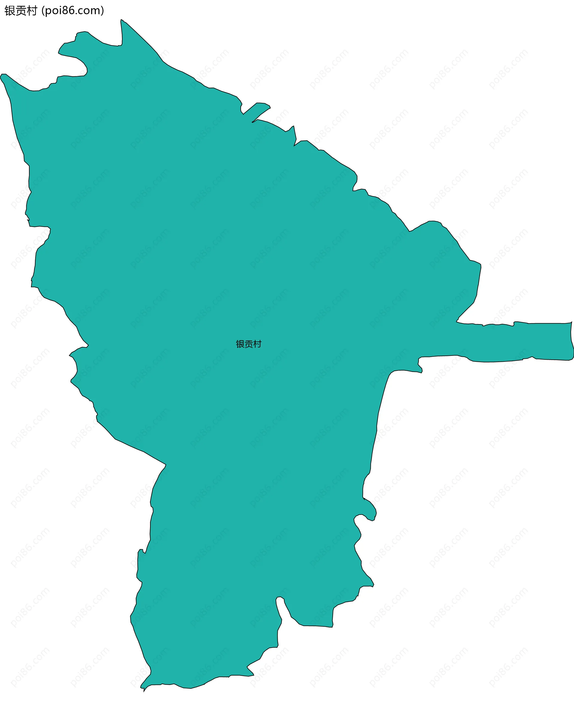银贡村边界地图