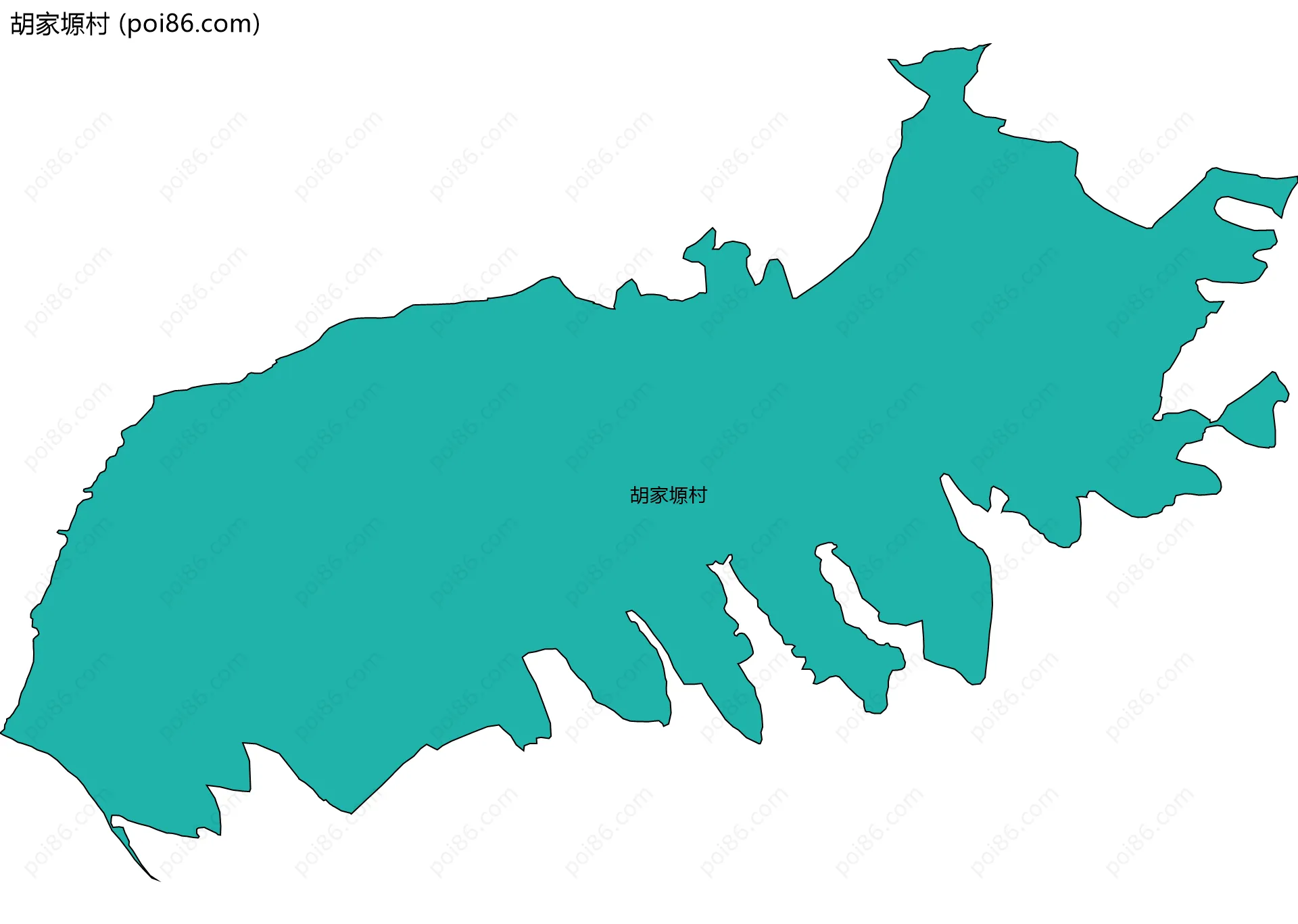 胡家塬村边界地图