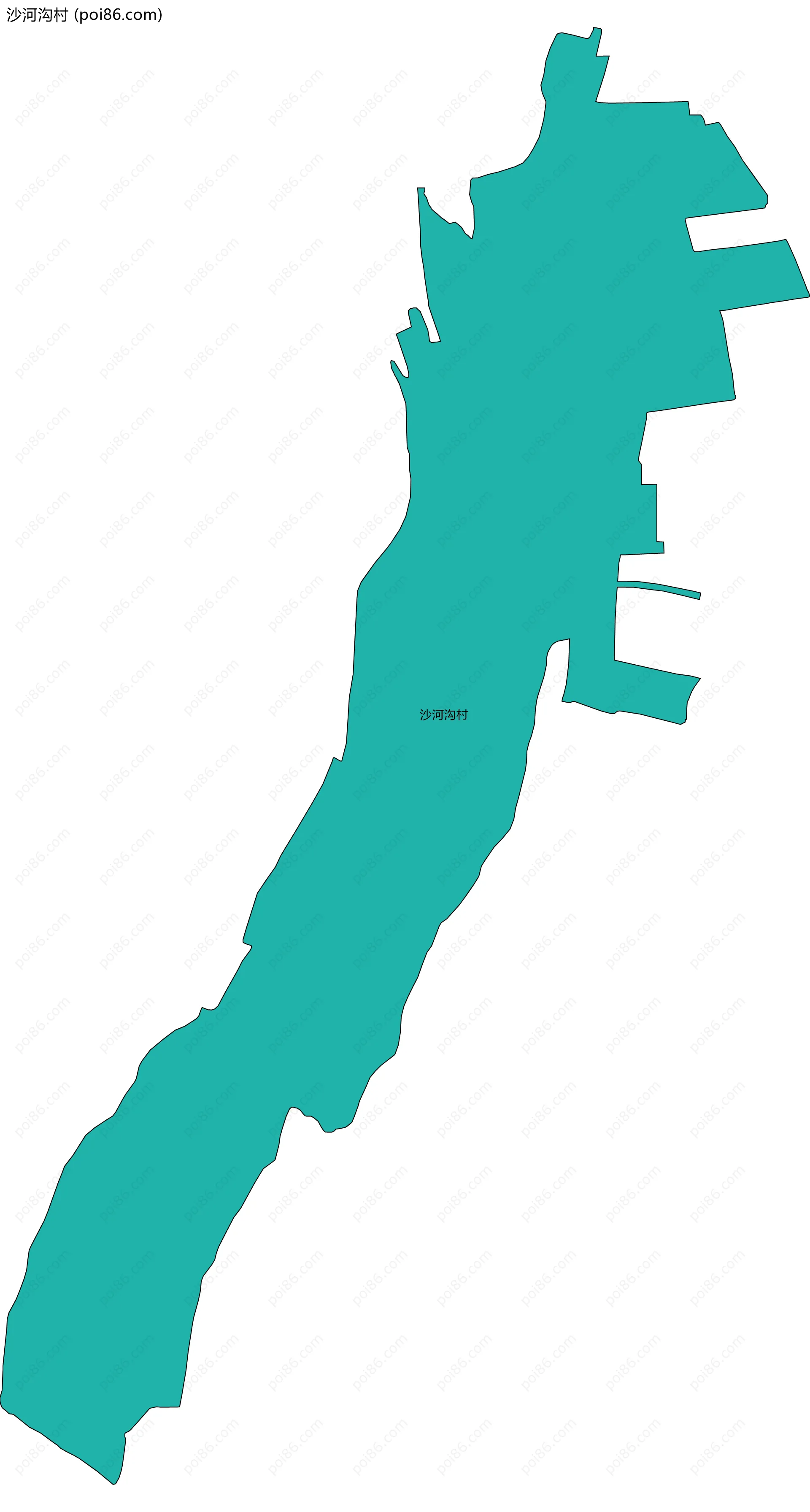 沙河沟村边界地图