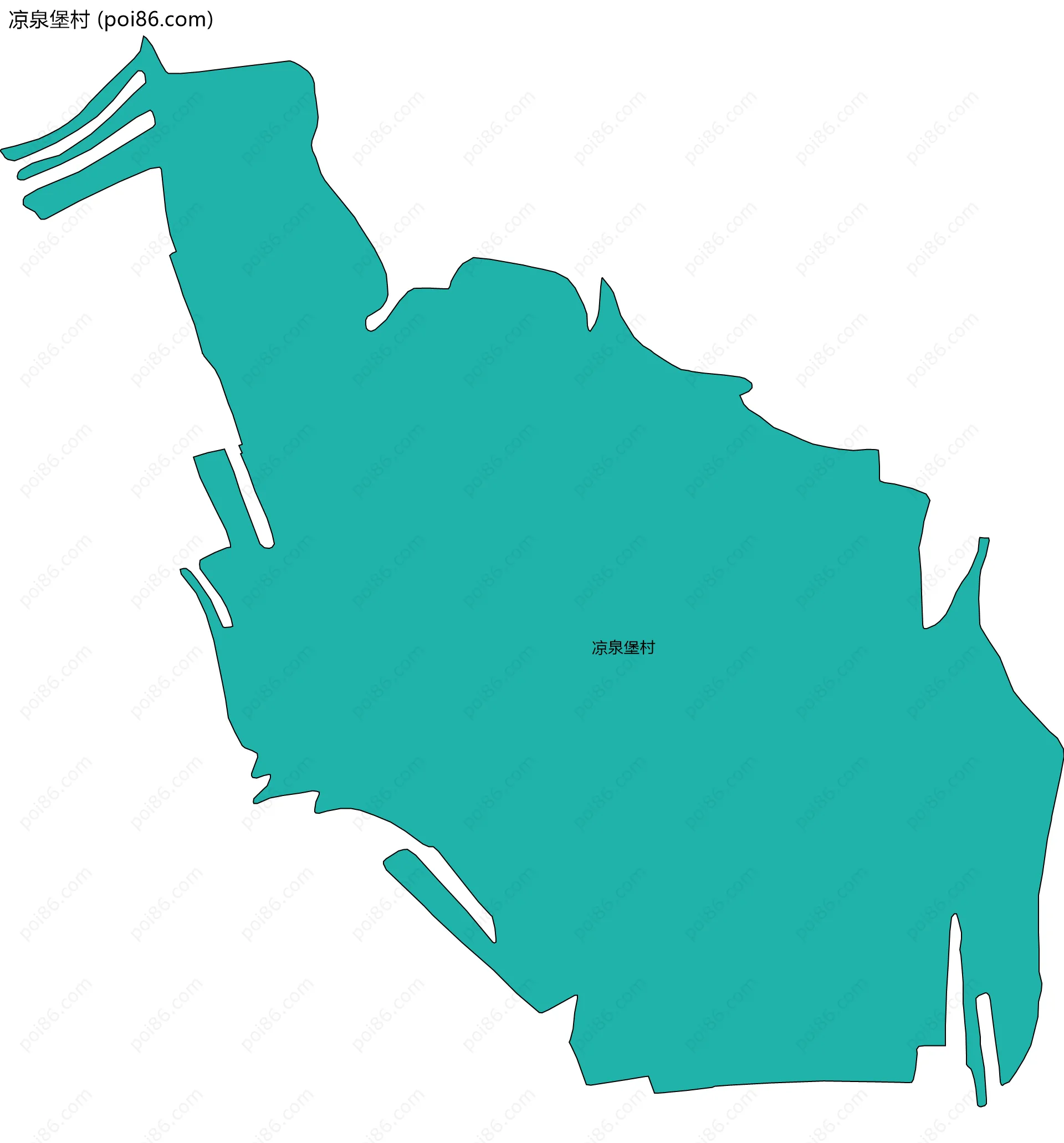 凉泉堡村边界地图