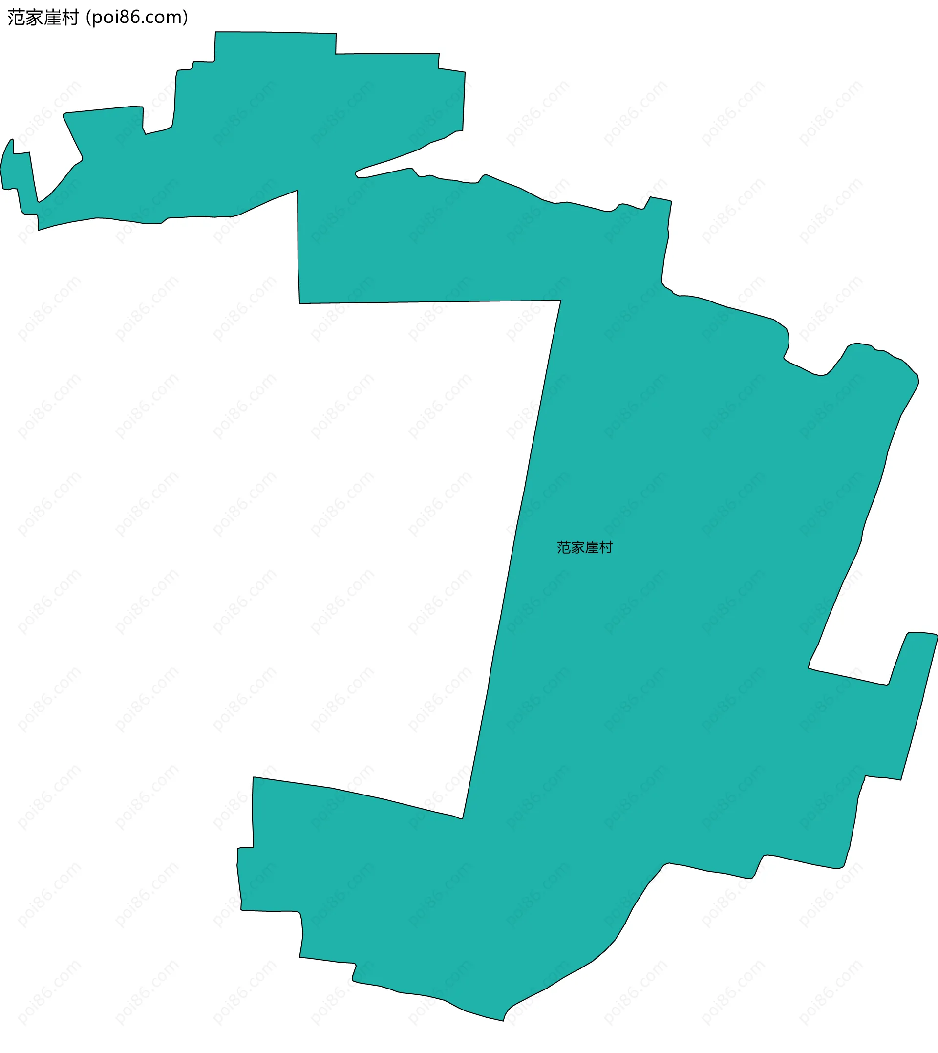 范家崖村边界地图