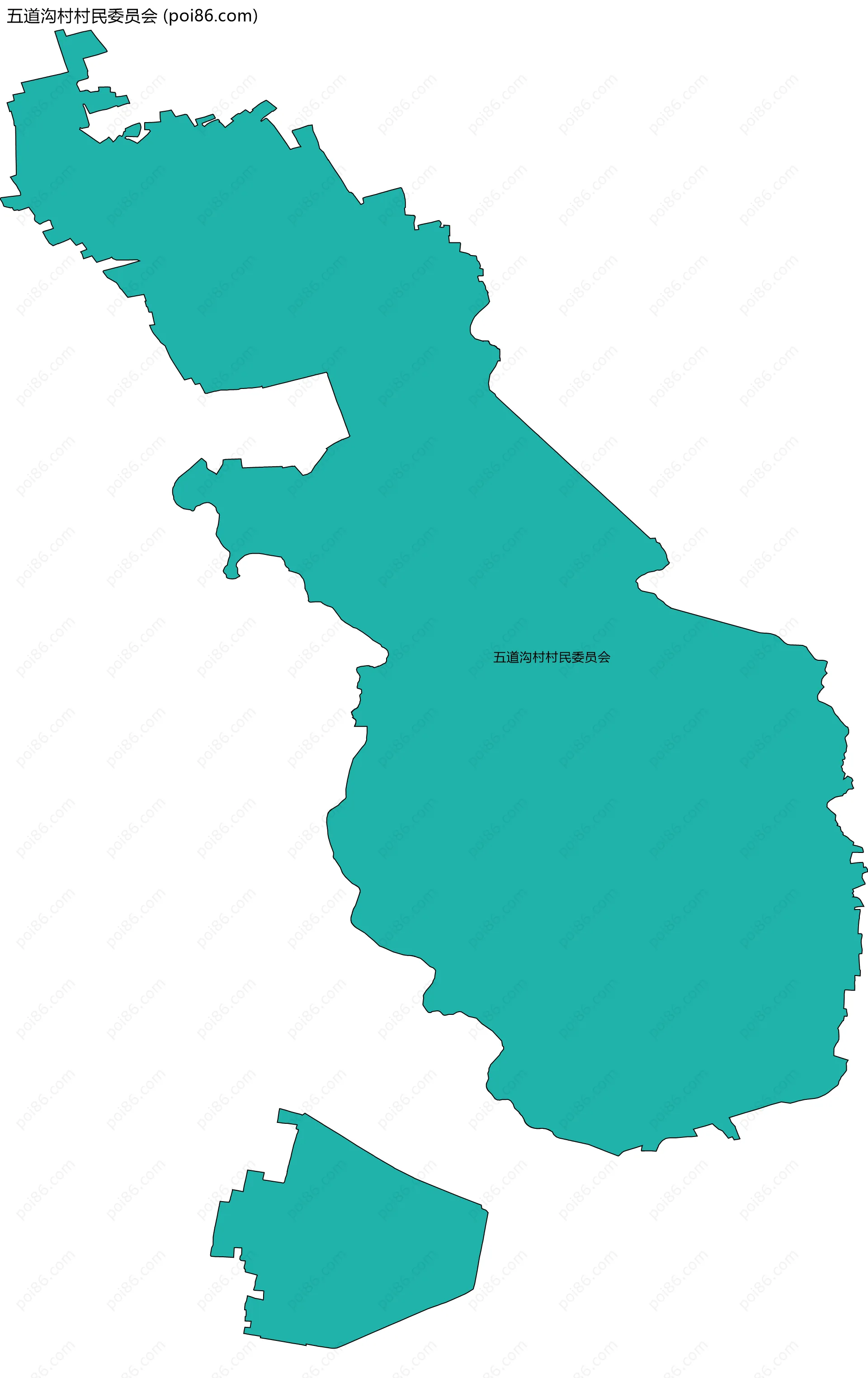 五道沟村村民委员会边界地图