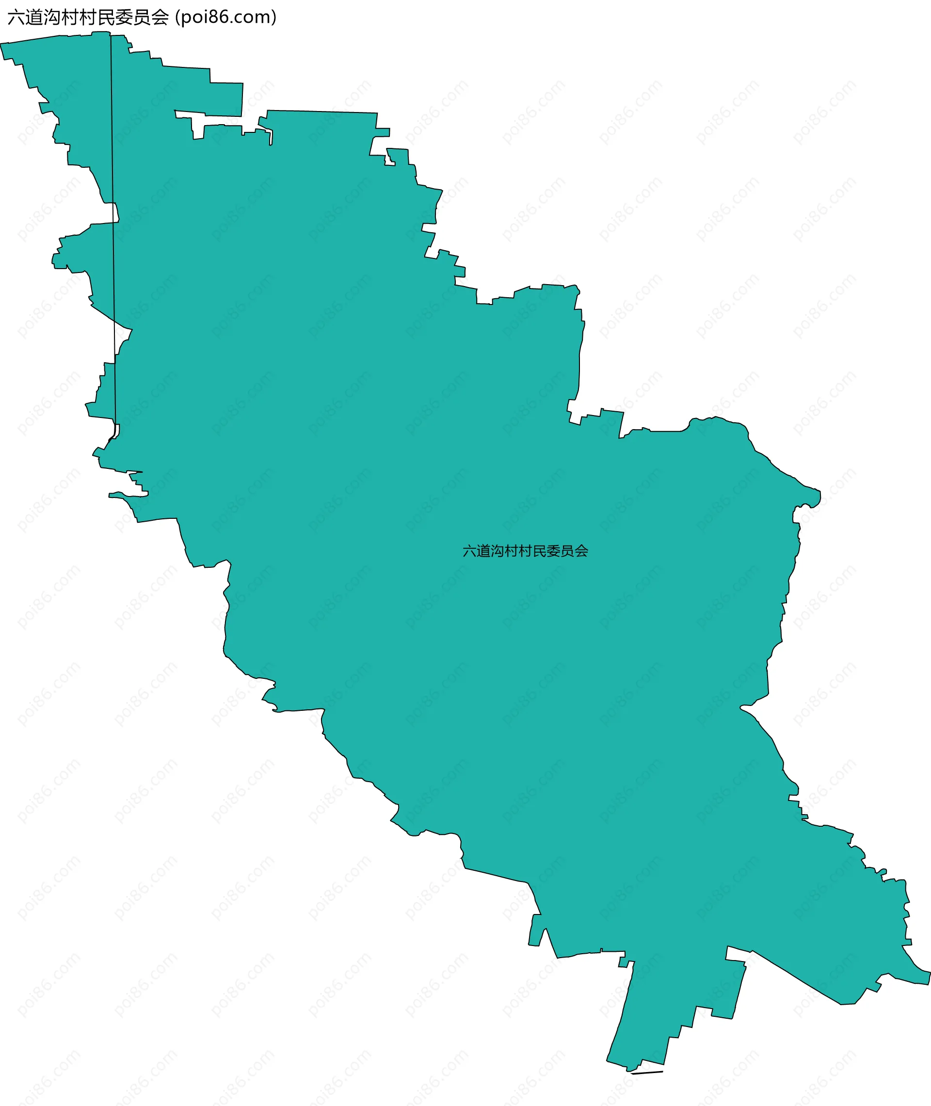 六道沟村村民委员会边界地图