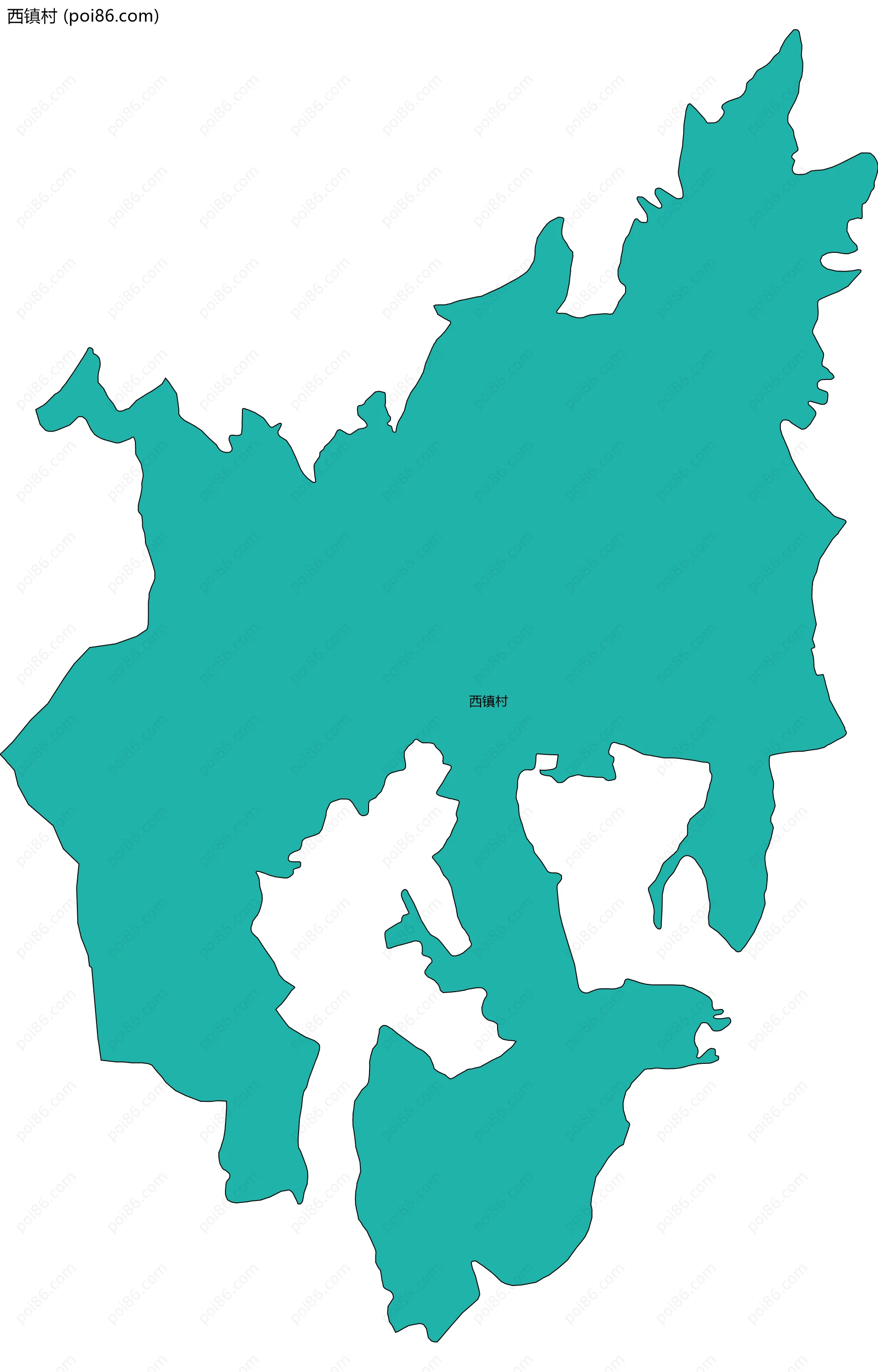 西镇村边界地图
