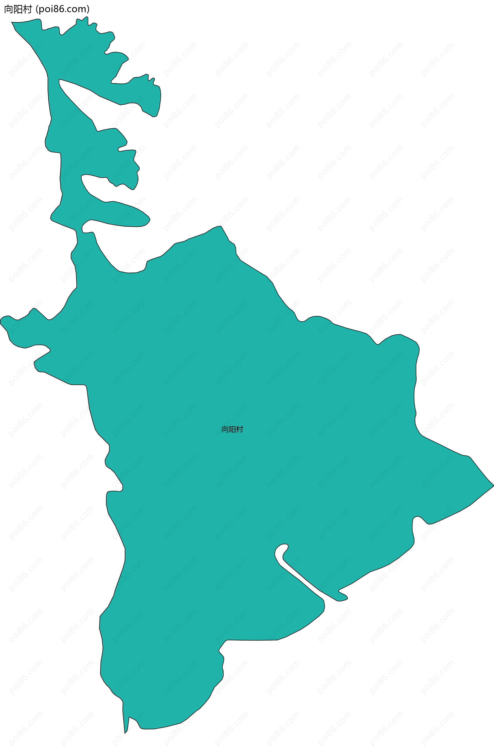 向阳村边界地图