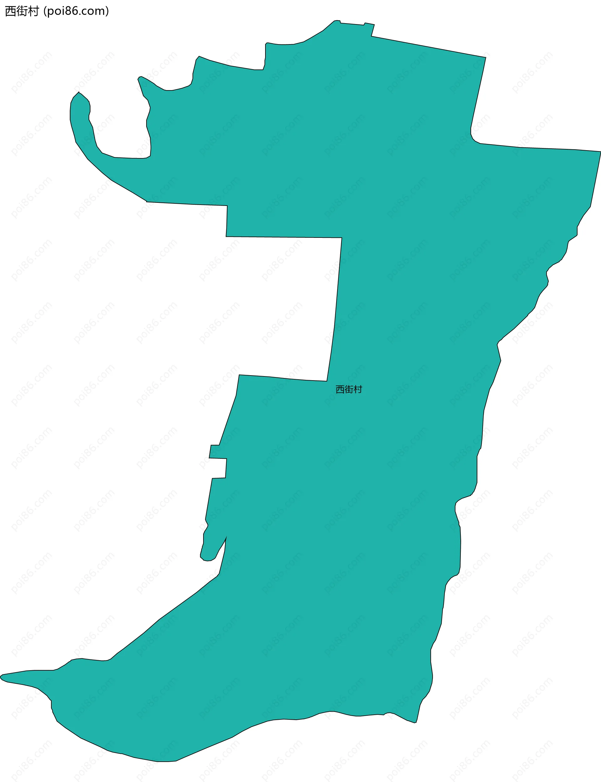 西街村边界地图