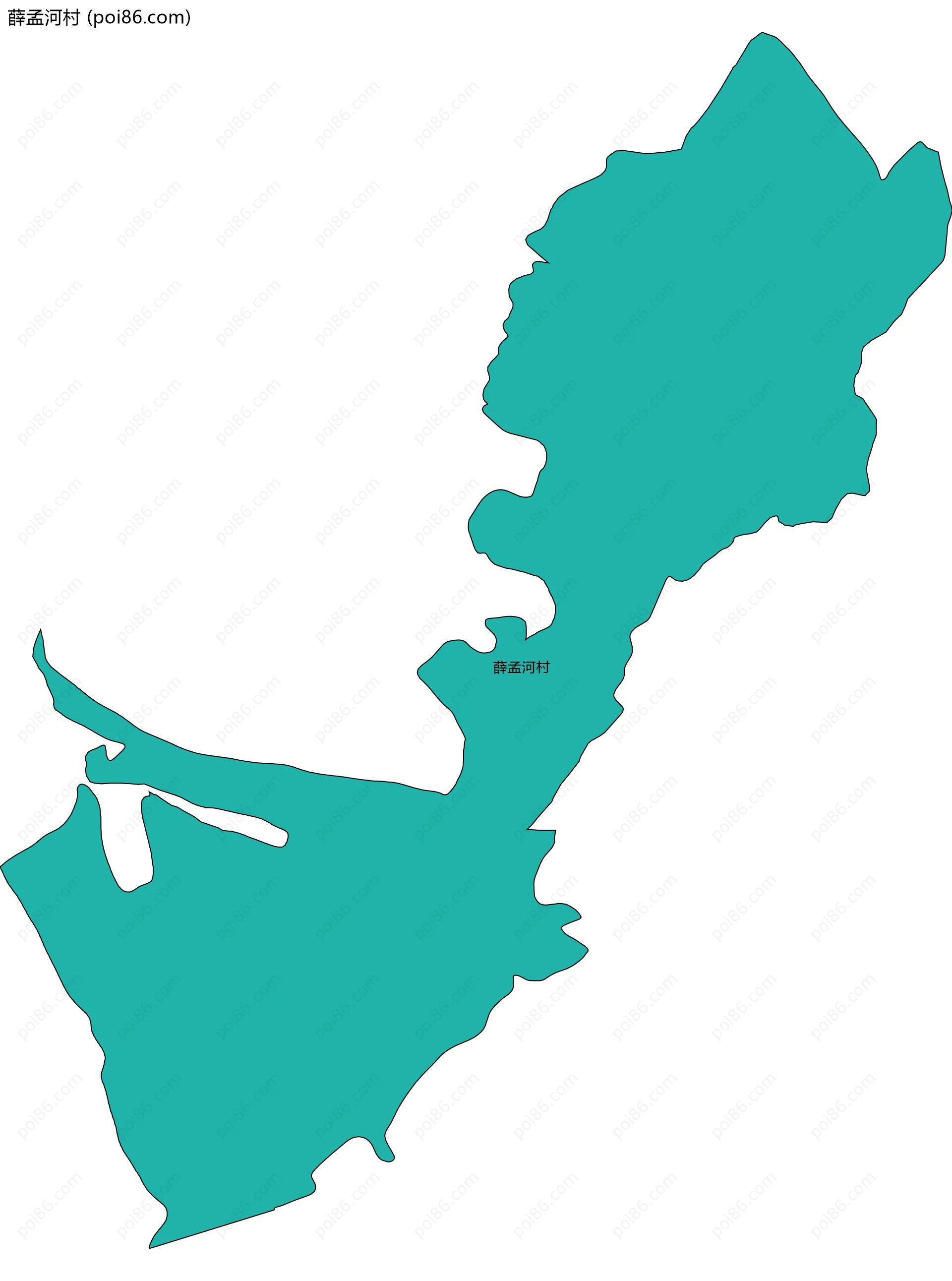 薛孟河村边界地图