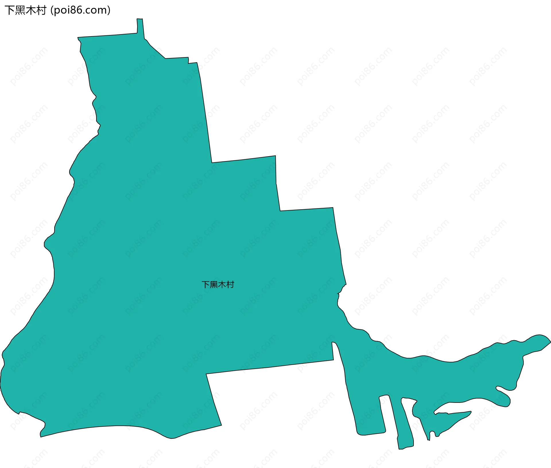 下黑木村边界地图