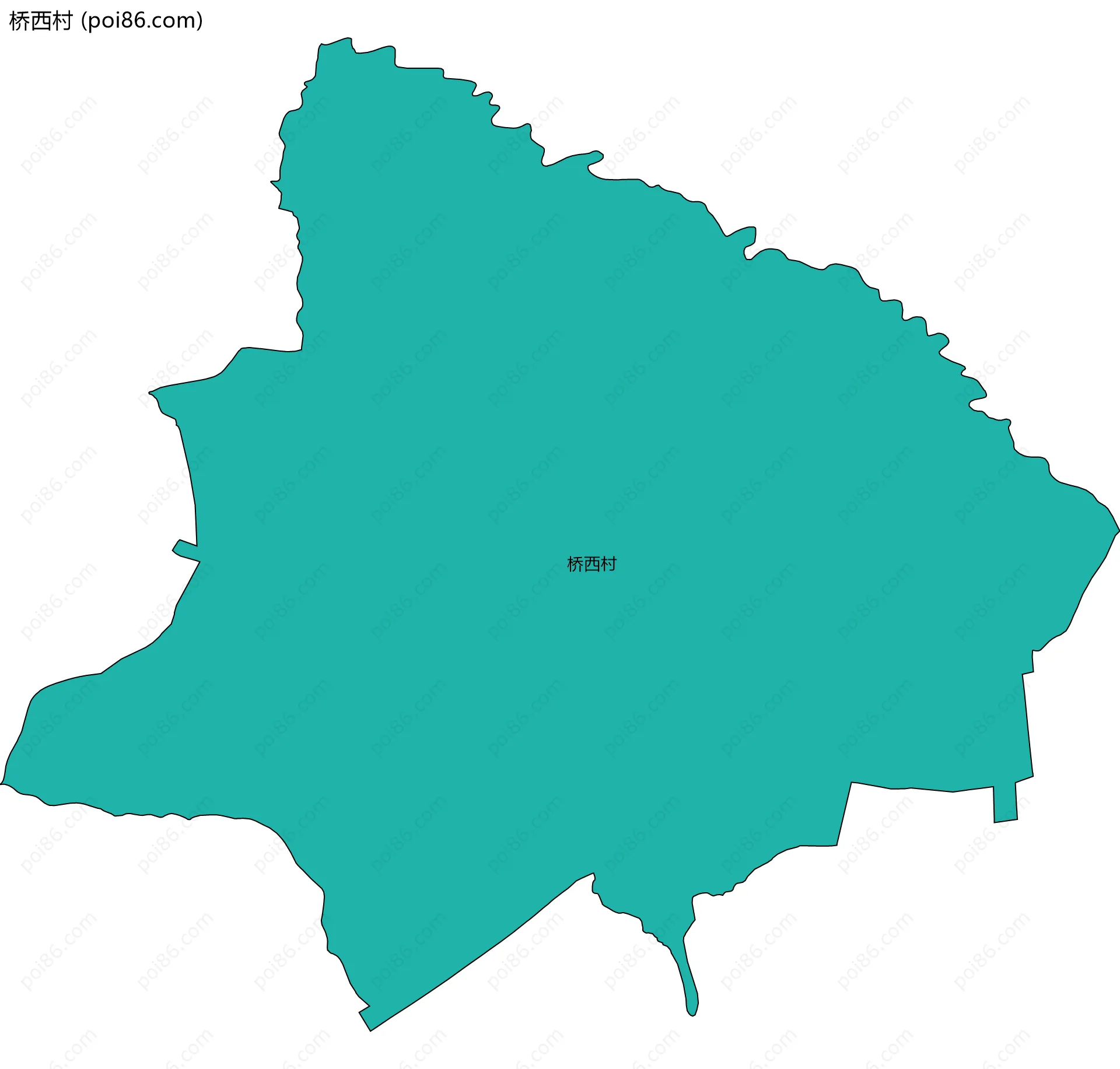 桥西村边界地图