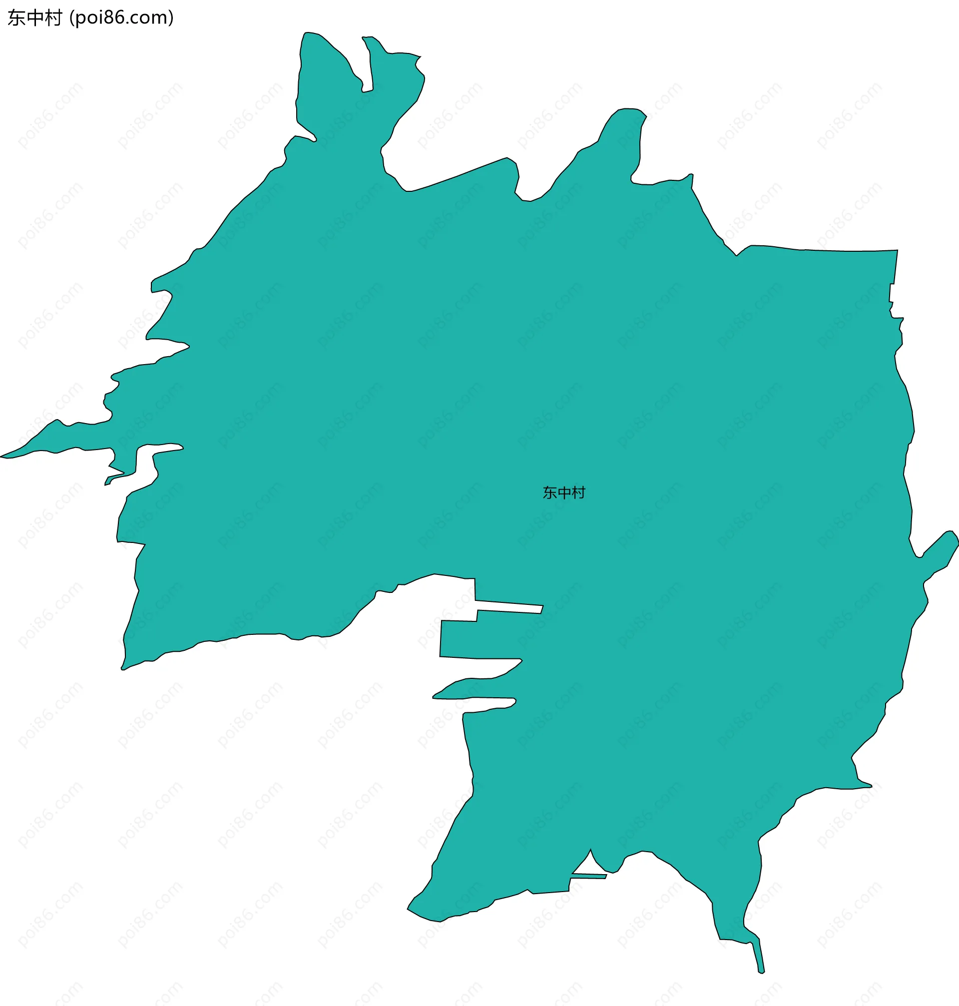 东中村边界地图