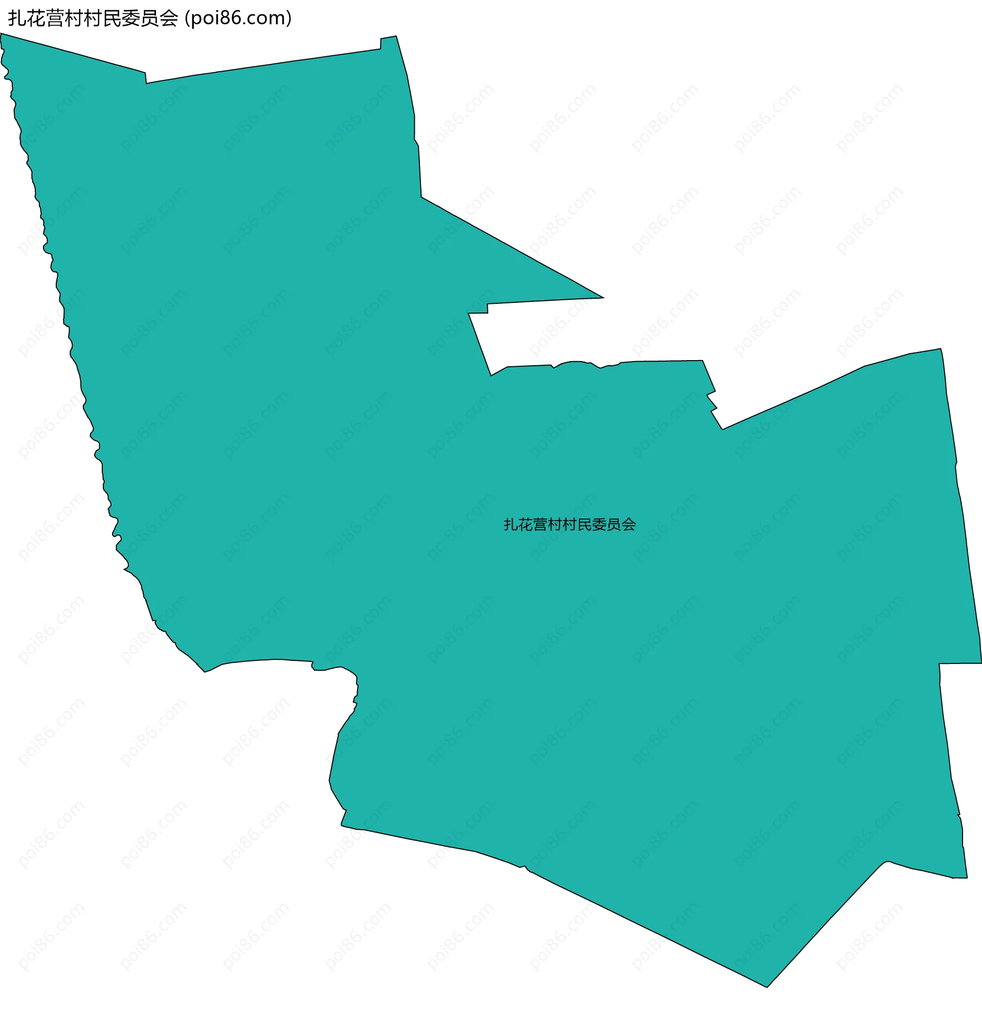 扎花营村村民委员会边界地图