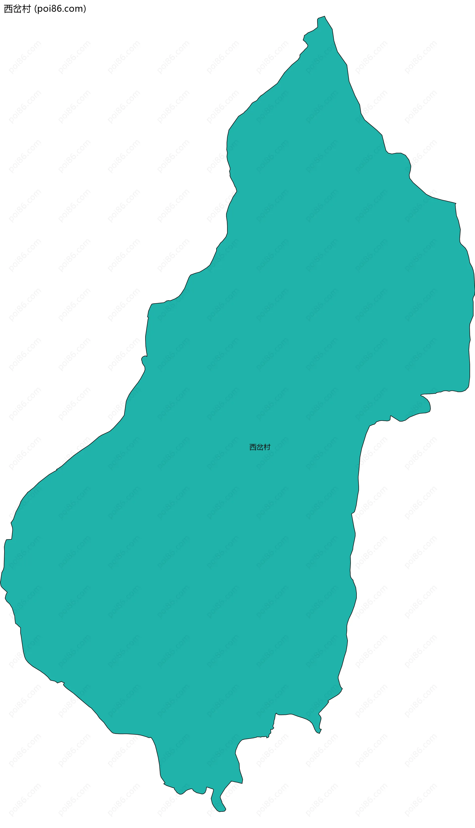 西岔村边界地图