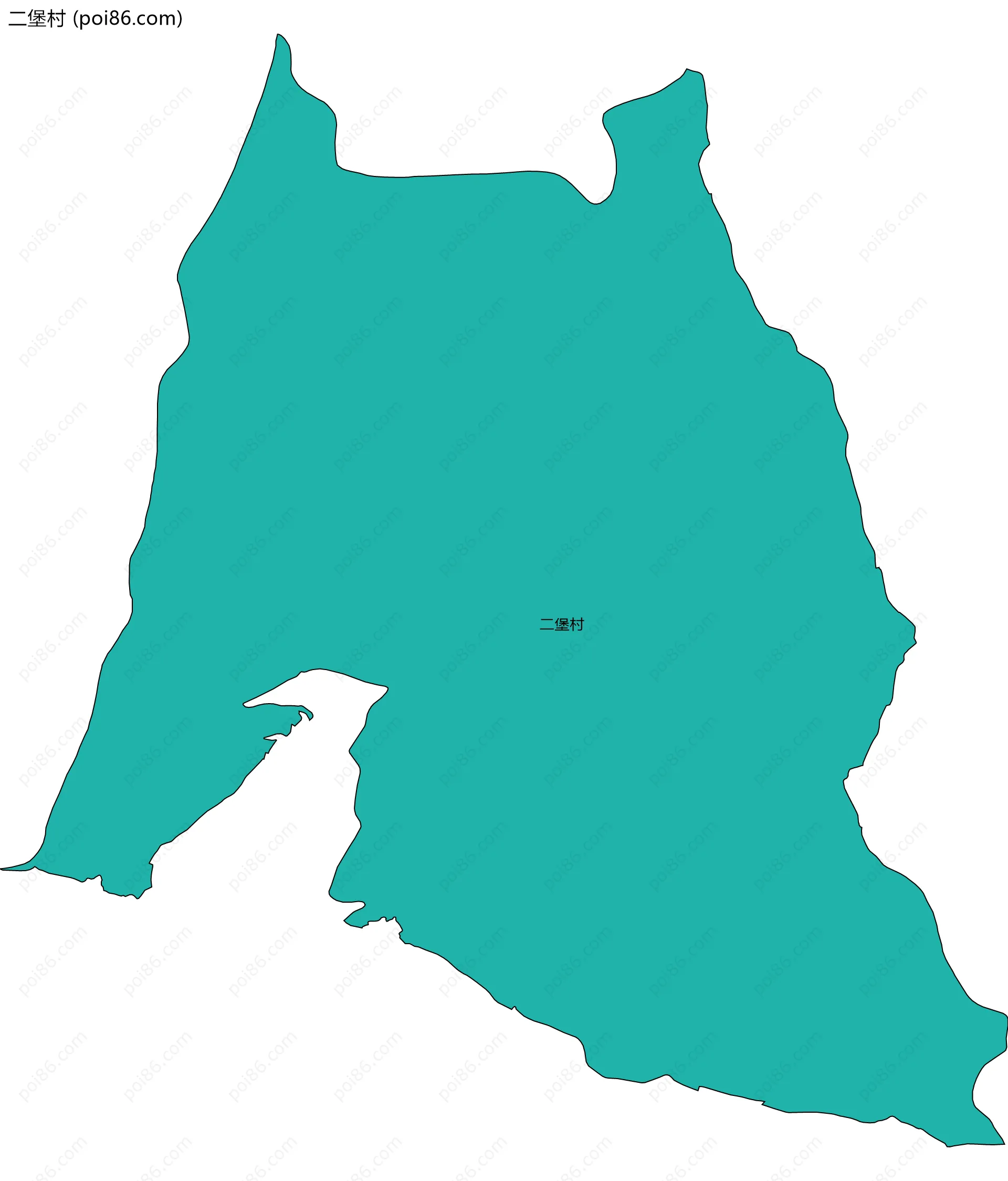 二堡村边界地图