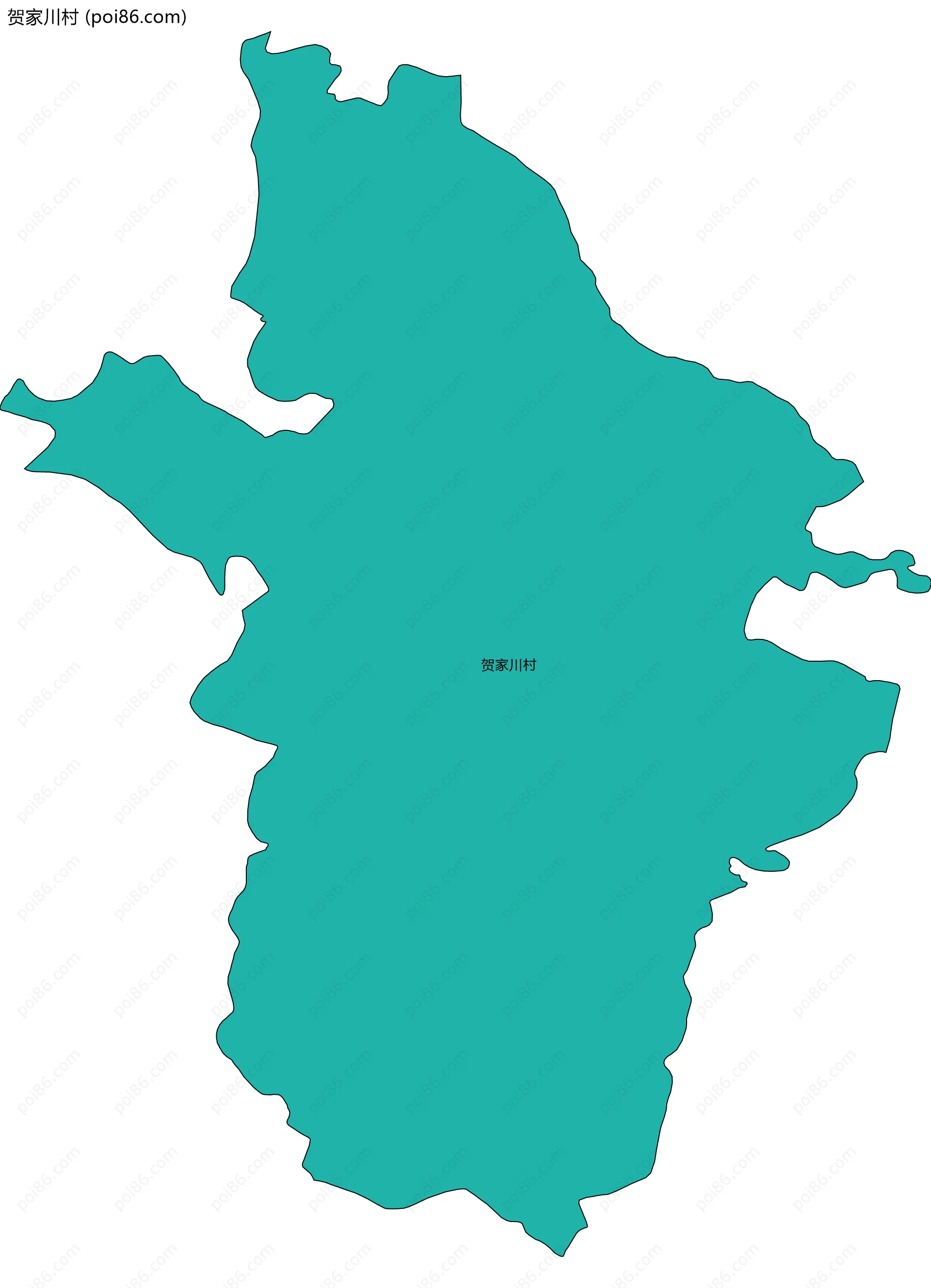 贺家川村边界地图