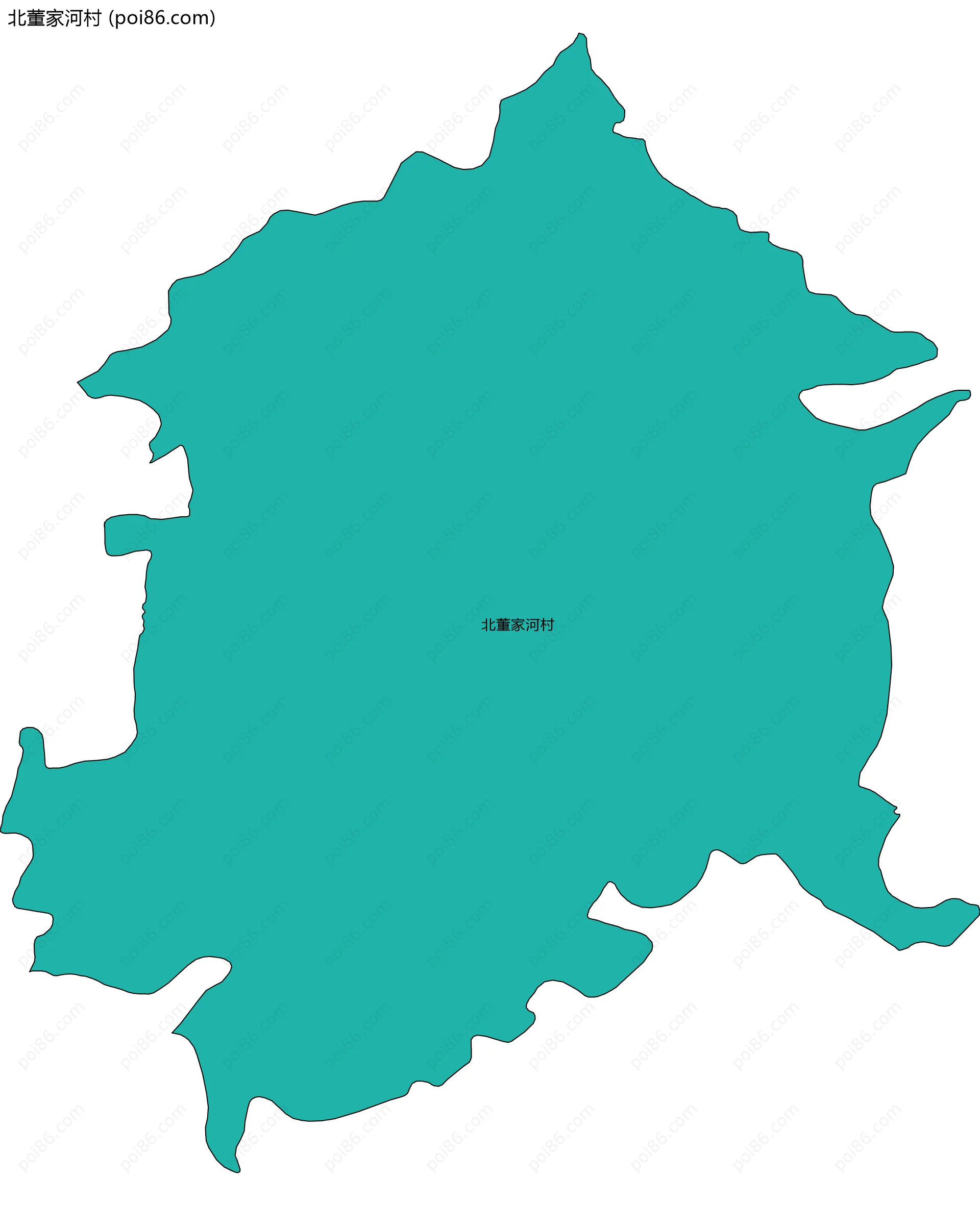 北董家河村边界地图