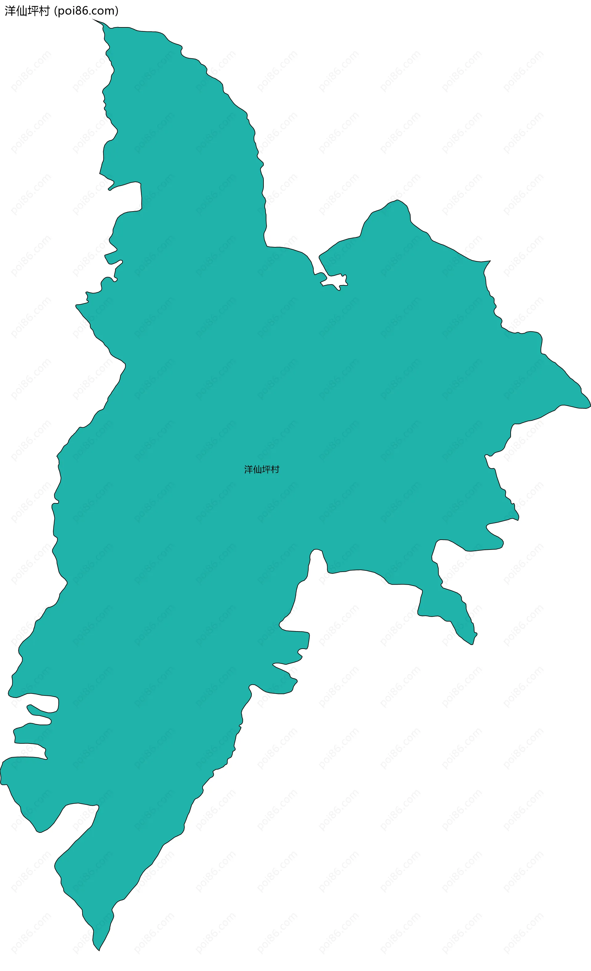 洋仙坪村边界地图