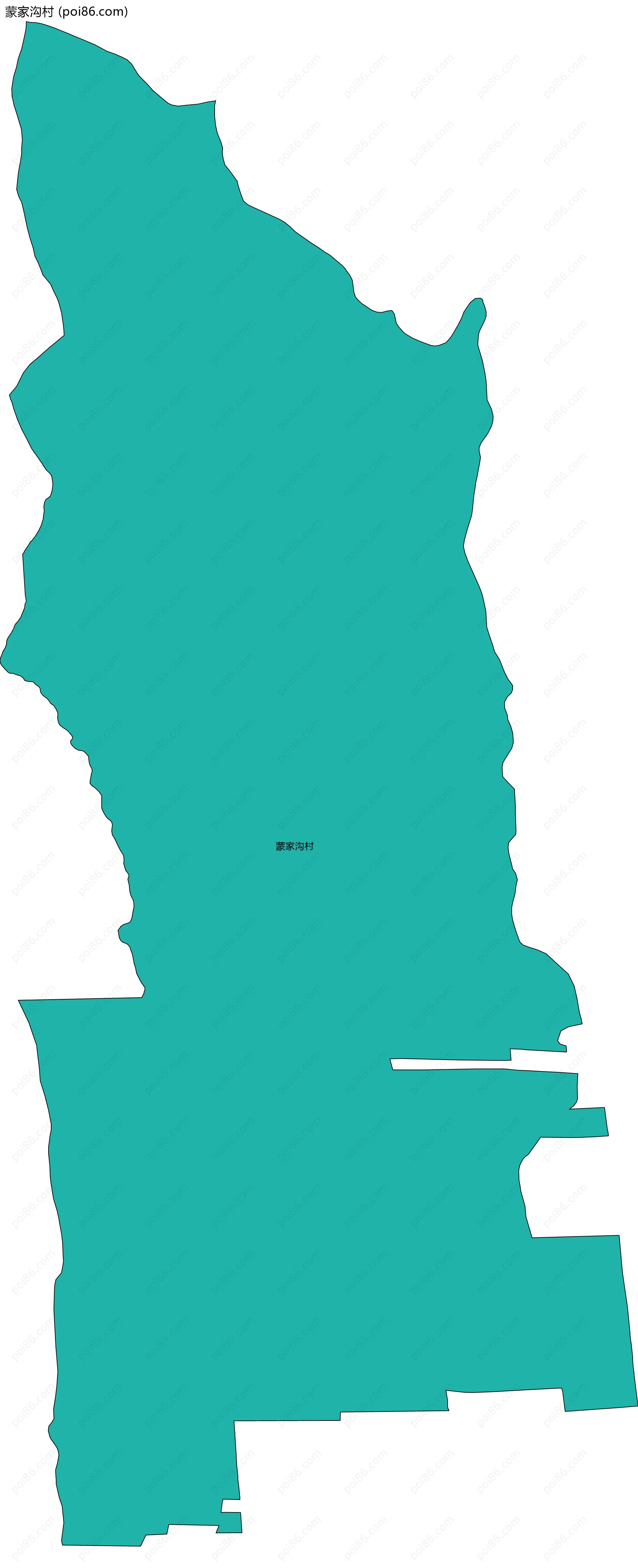 蒙家沟村边界地图