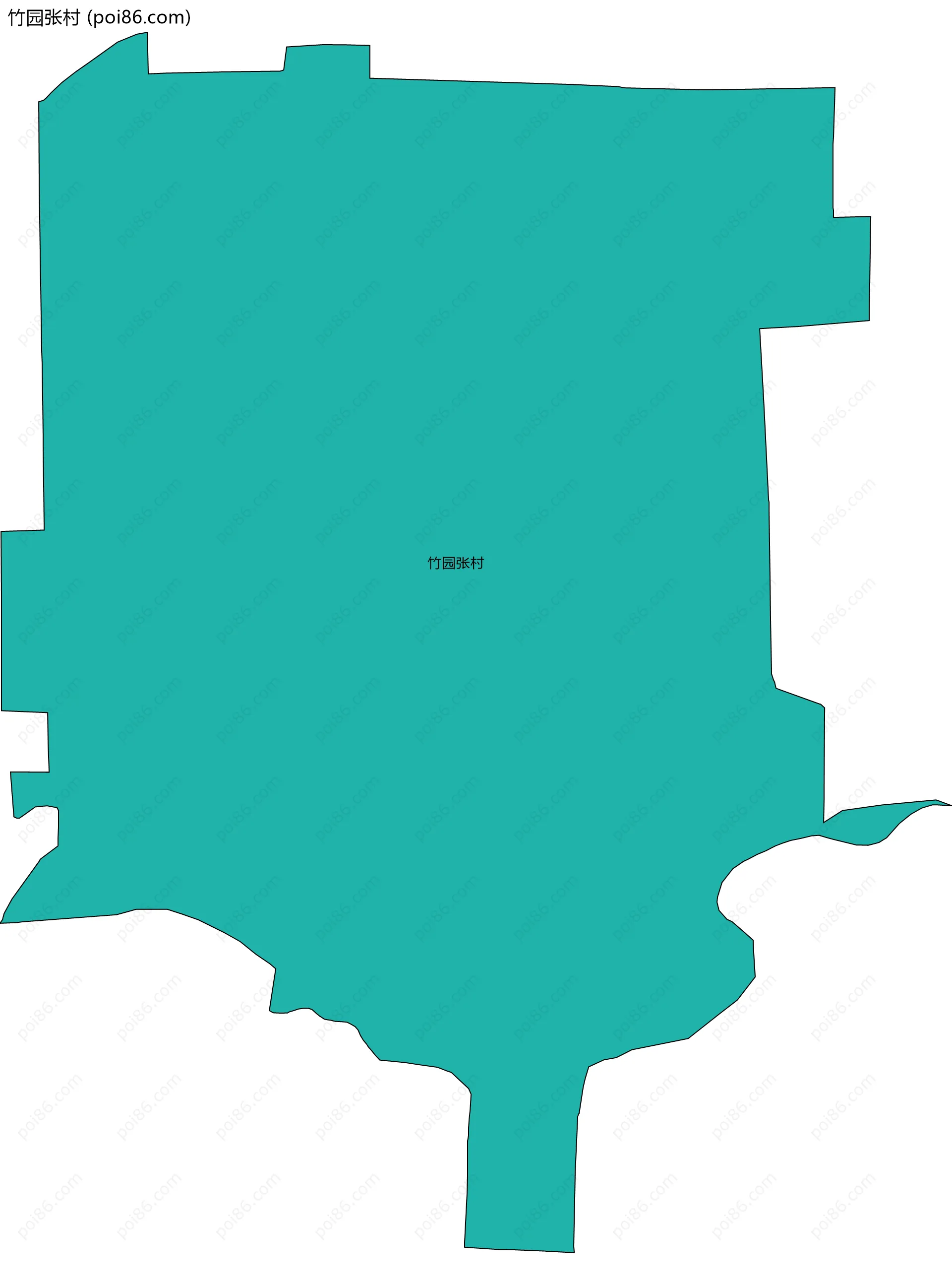 竹园张村边界地图