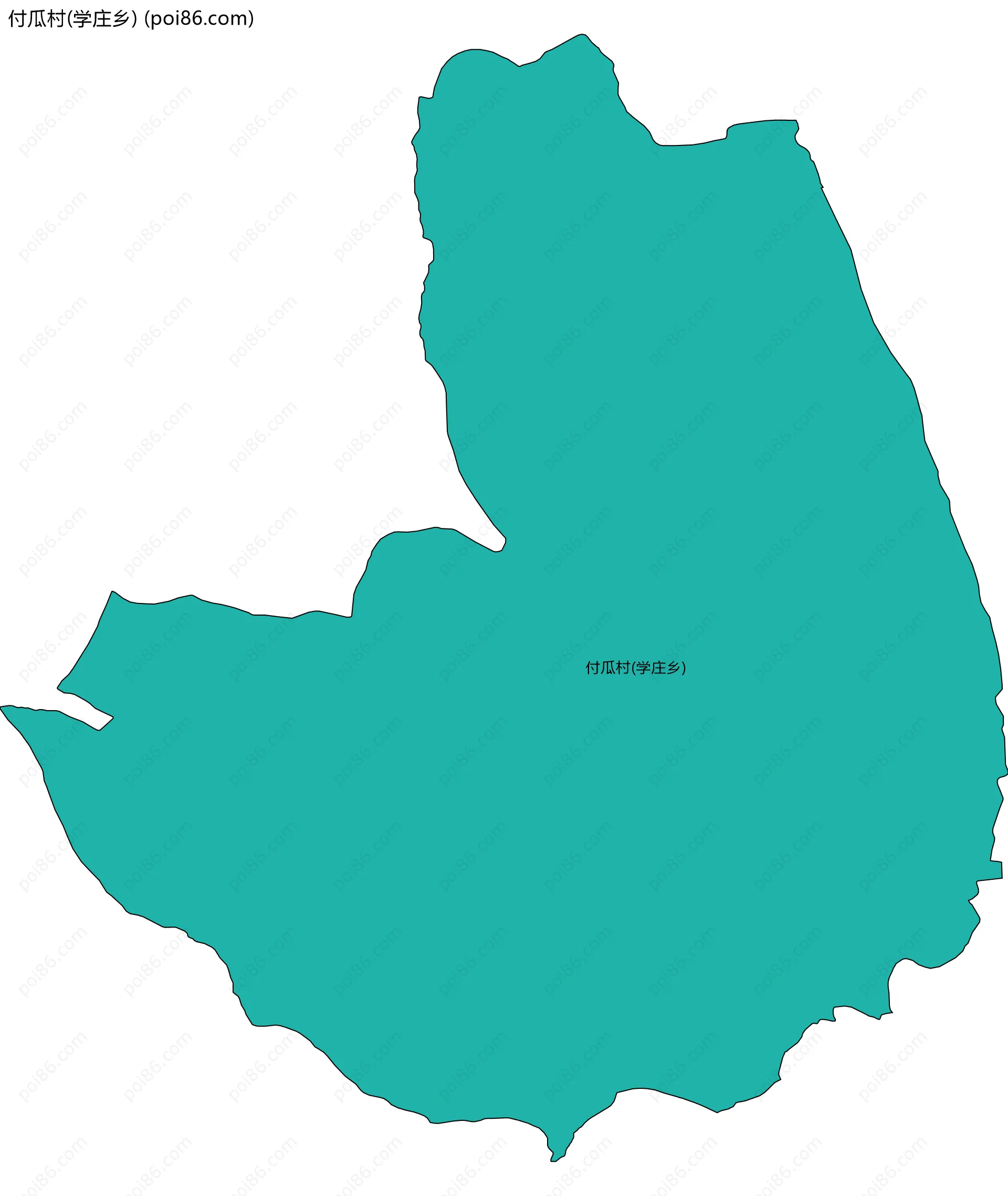 付瓜村(学庄乡)边界地图