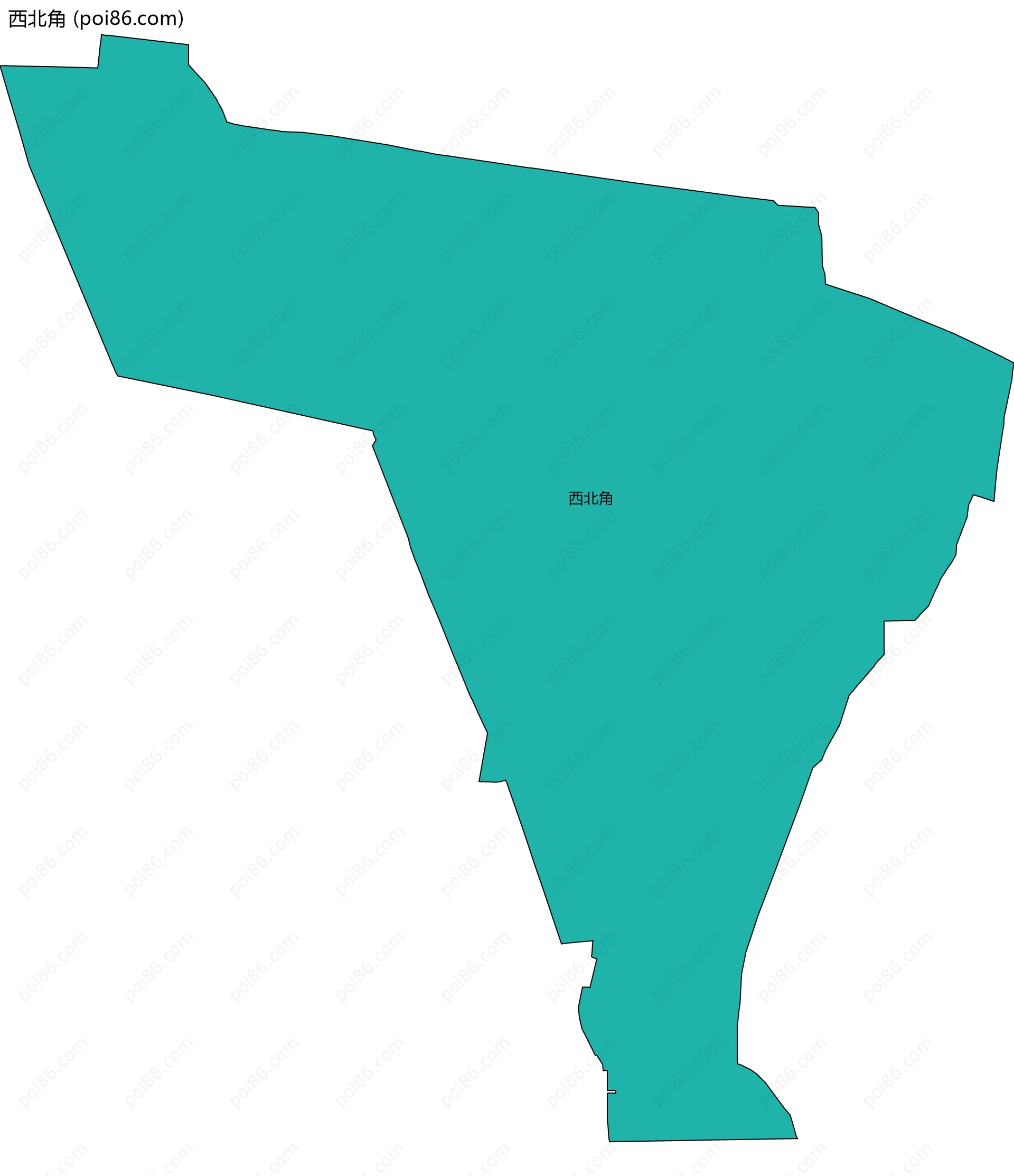 西北角边界地图