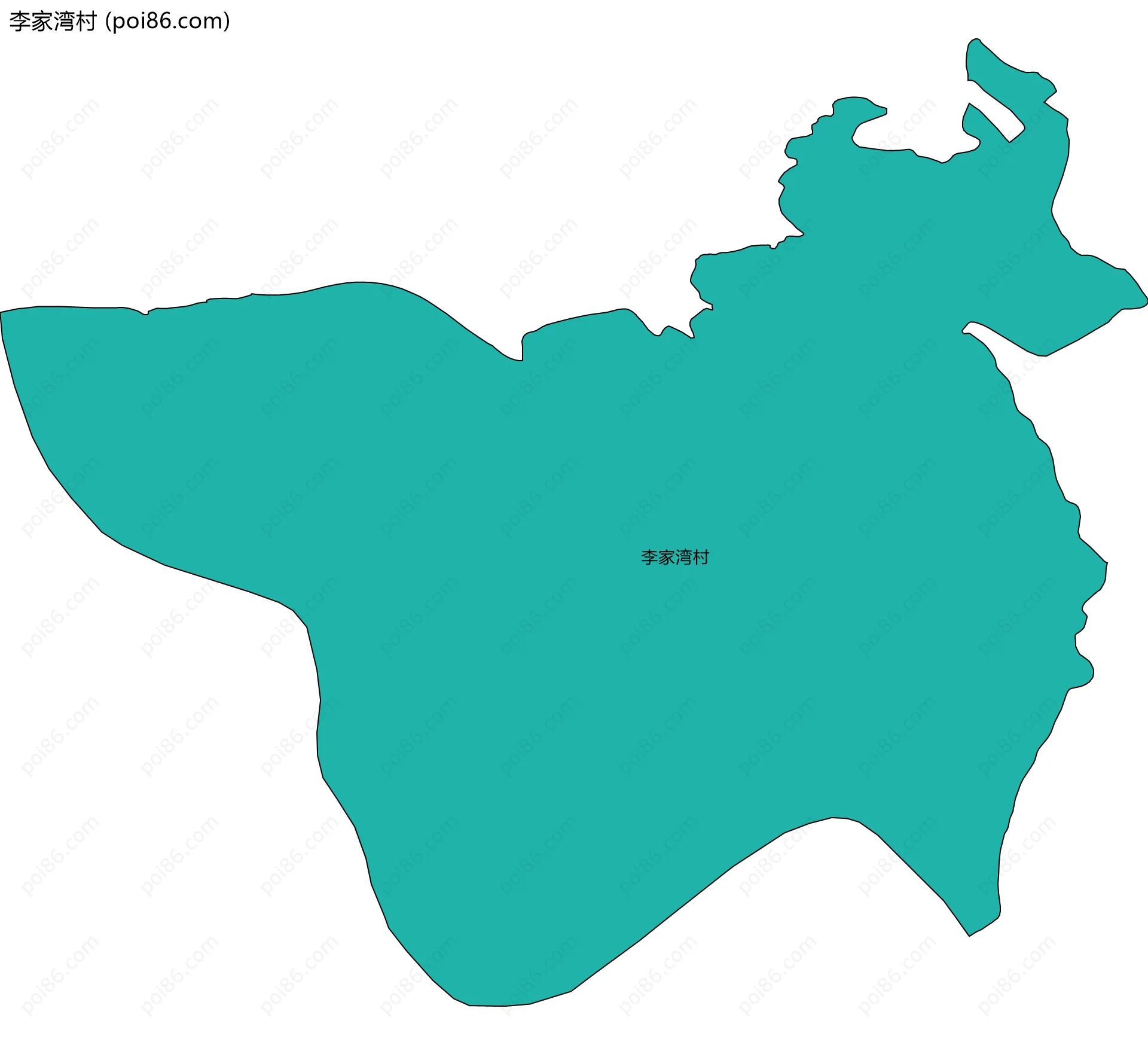 李家湾村边界地图