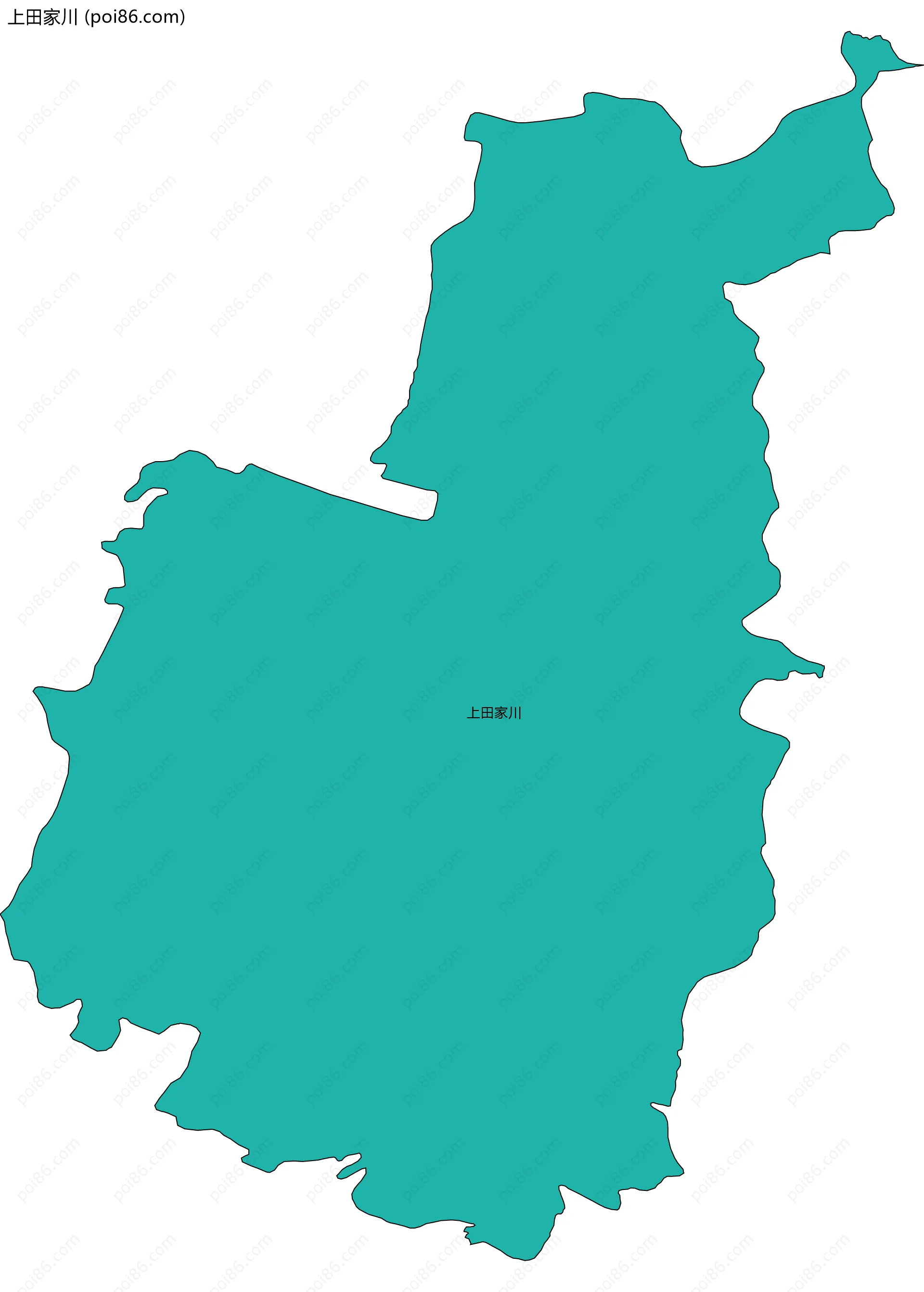 上田家川边界地图
