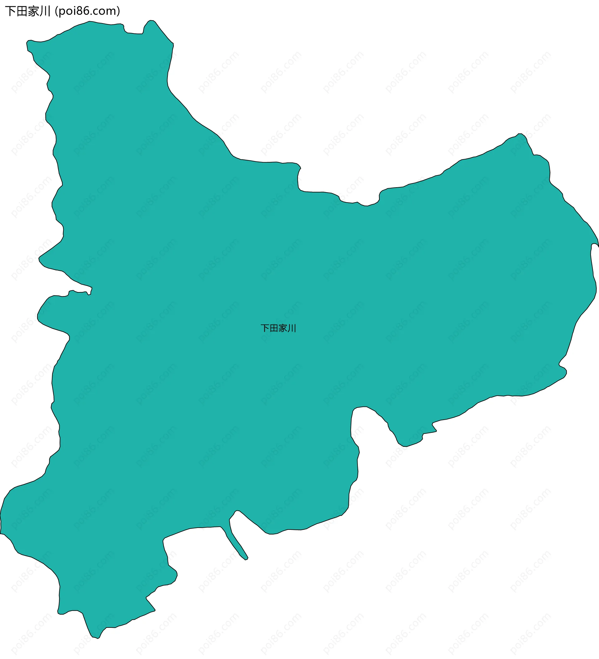 下田家川边界地图