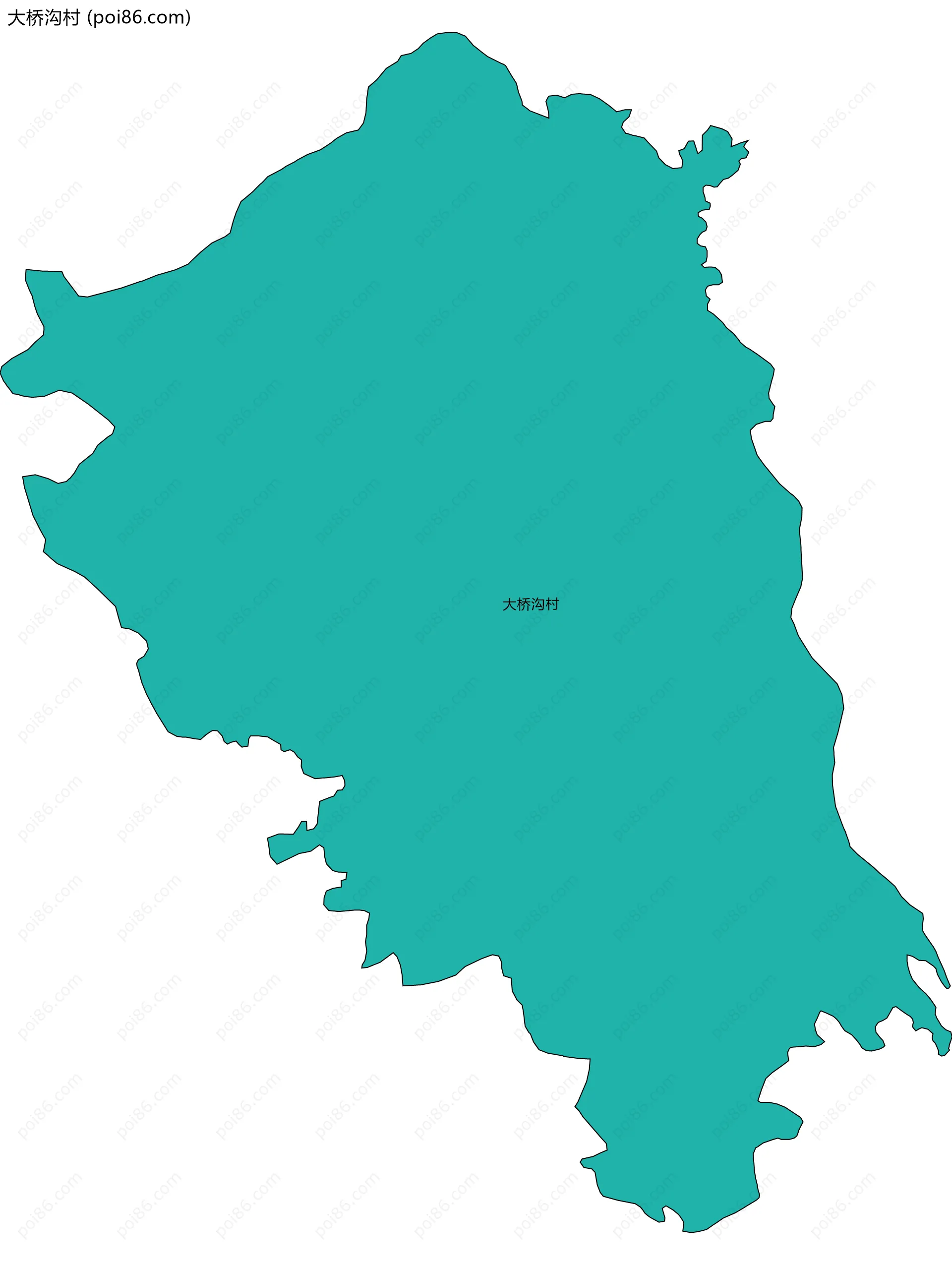 大桥沟村边界地图
