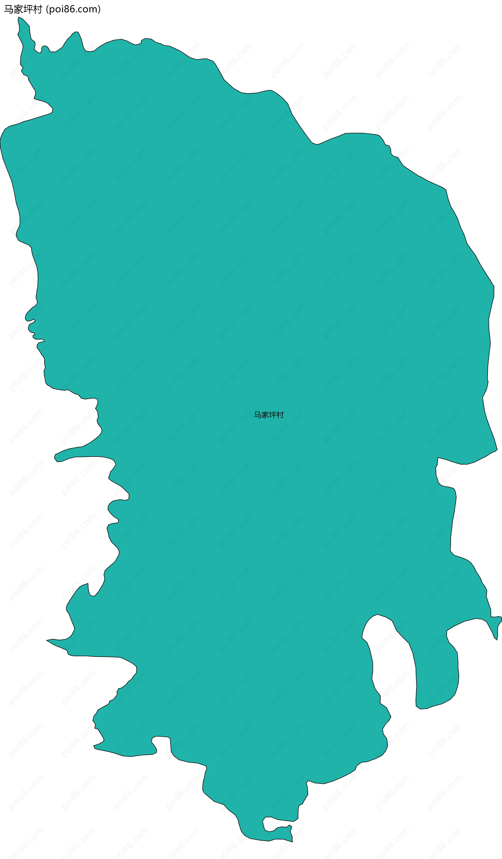 马家坪村边界地图