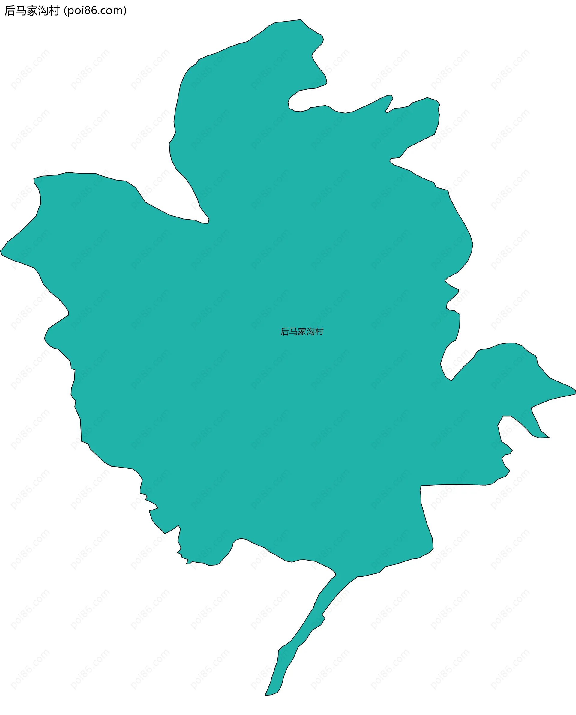后马家沟村边界地图
