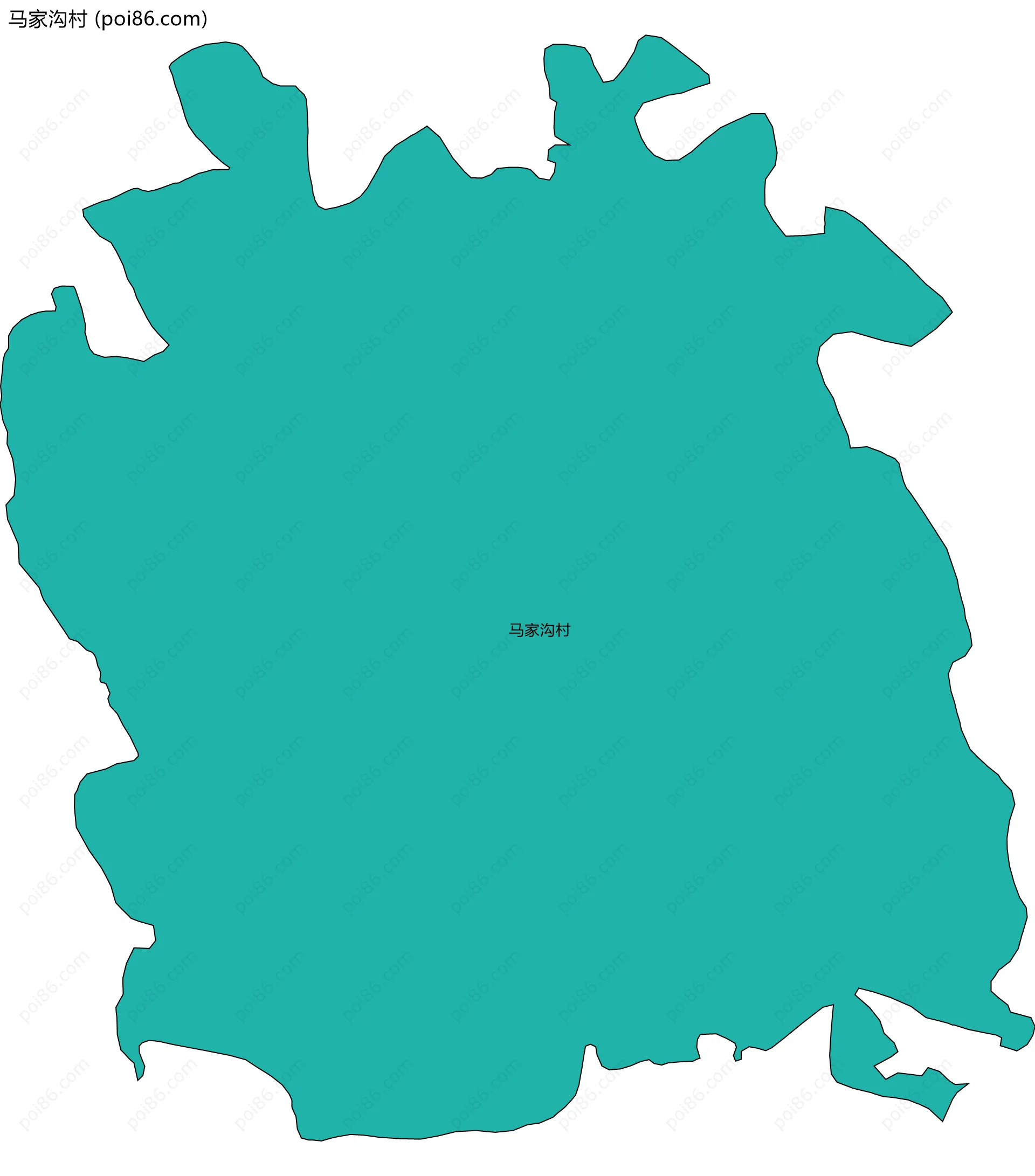 马家沟村边界地图