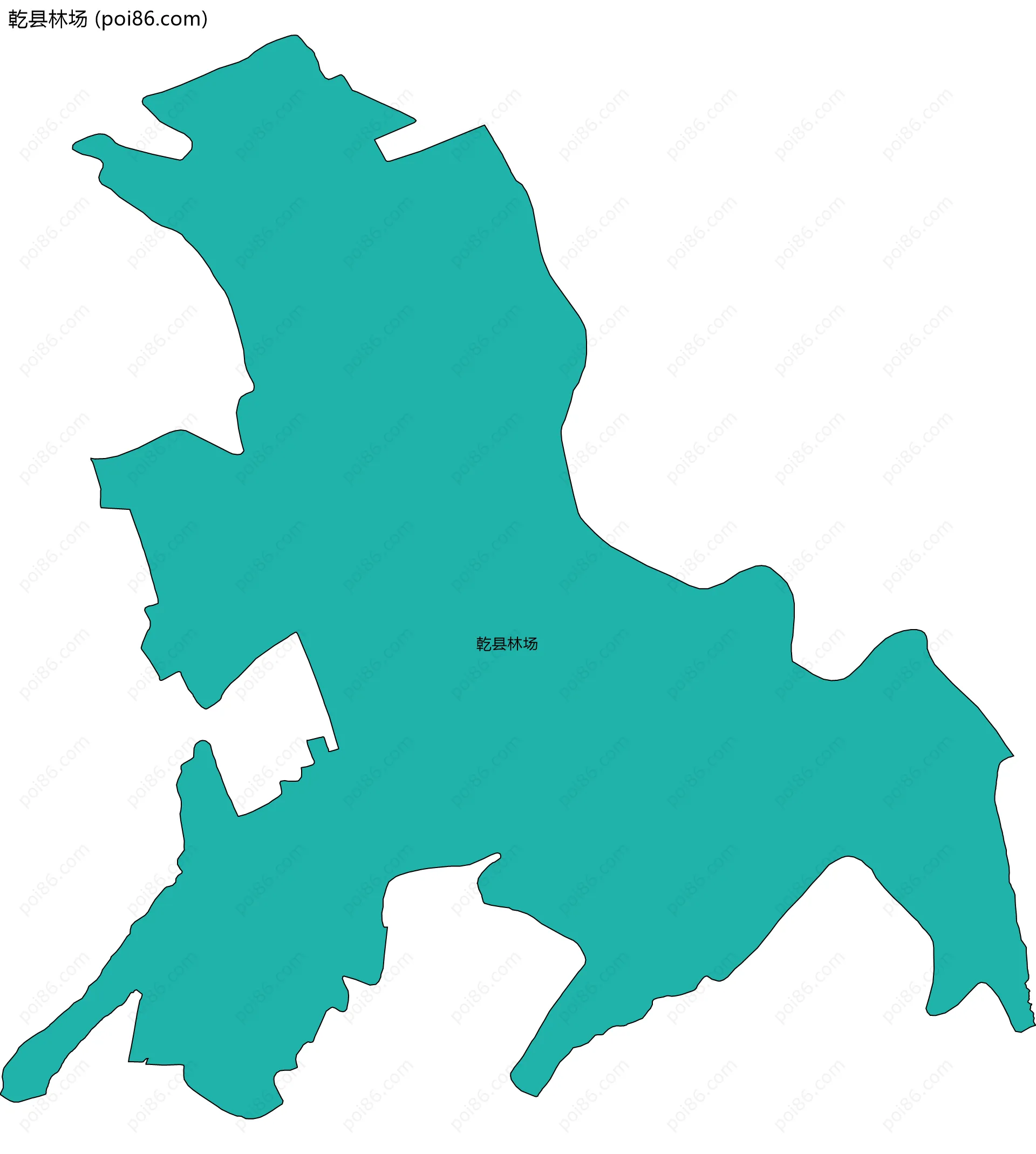 乾县林场边界地图(五级行政区划)