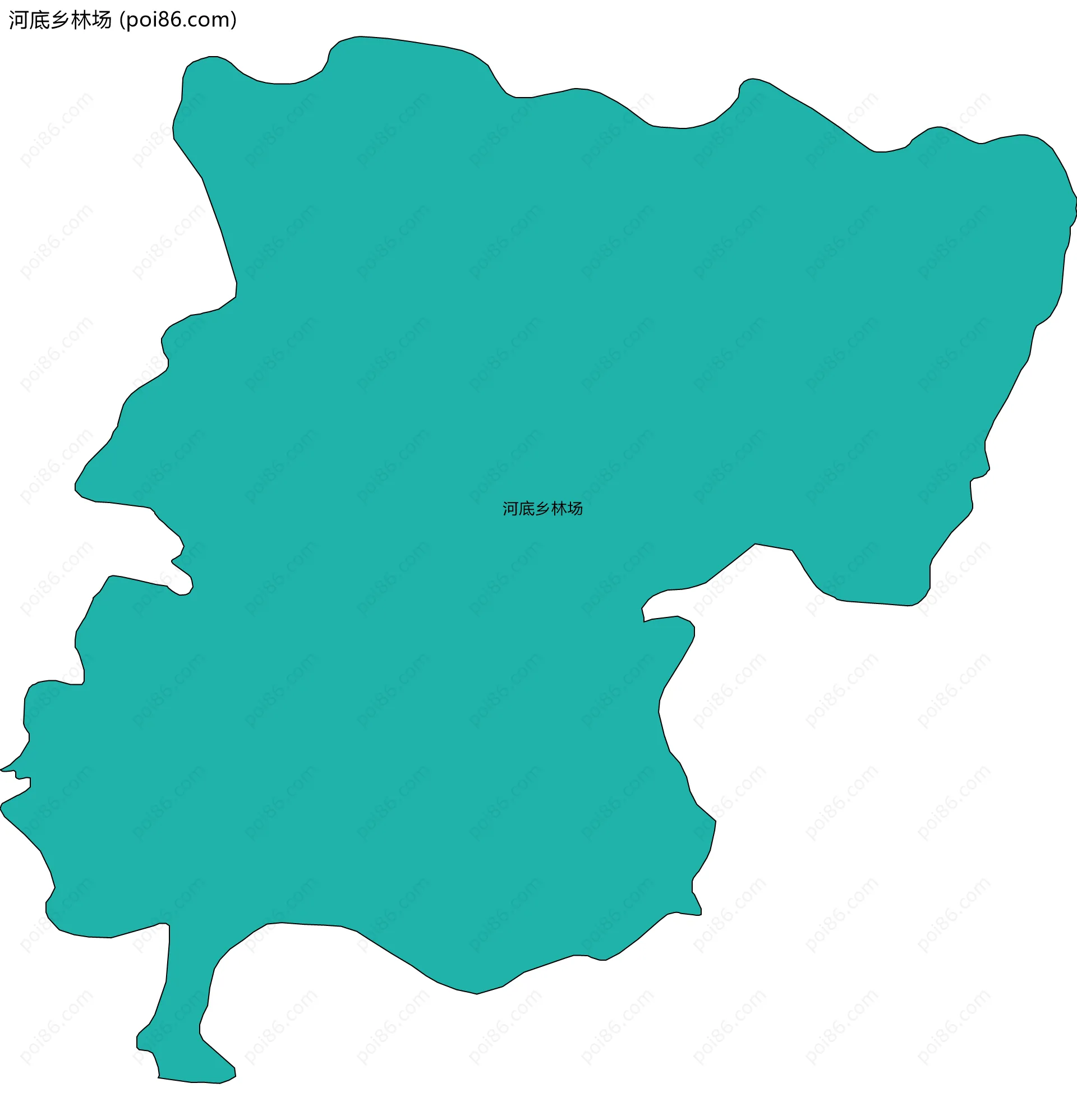 河底乡林场边界地图(五级行政区划)