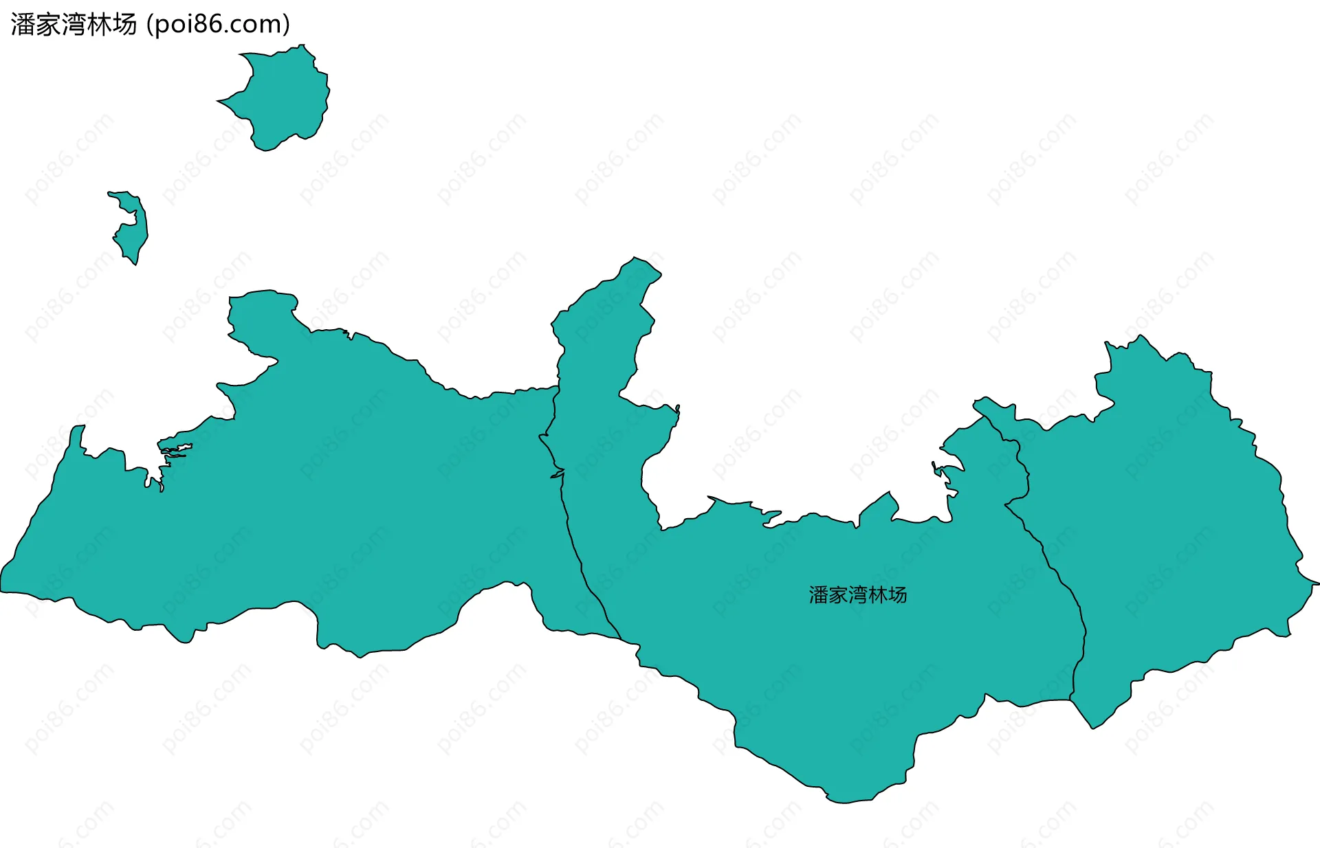潘家湾林场边界地图(五级行政区划)