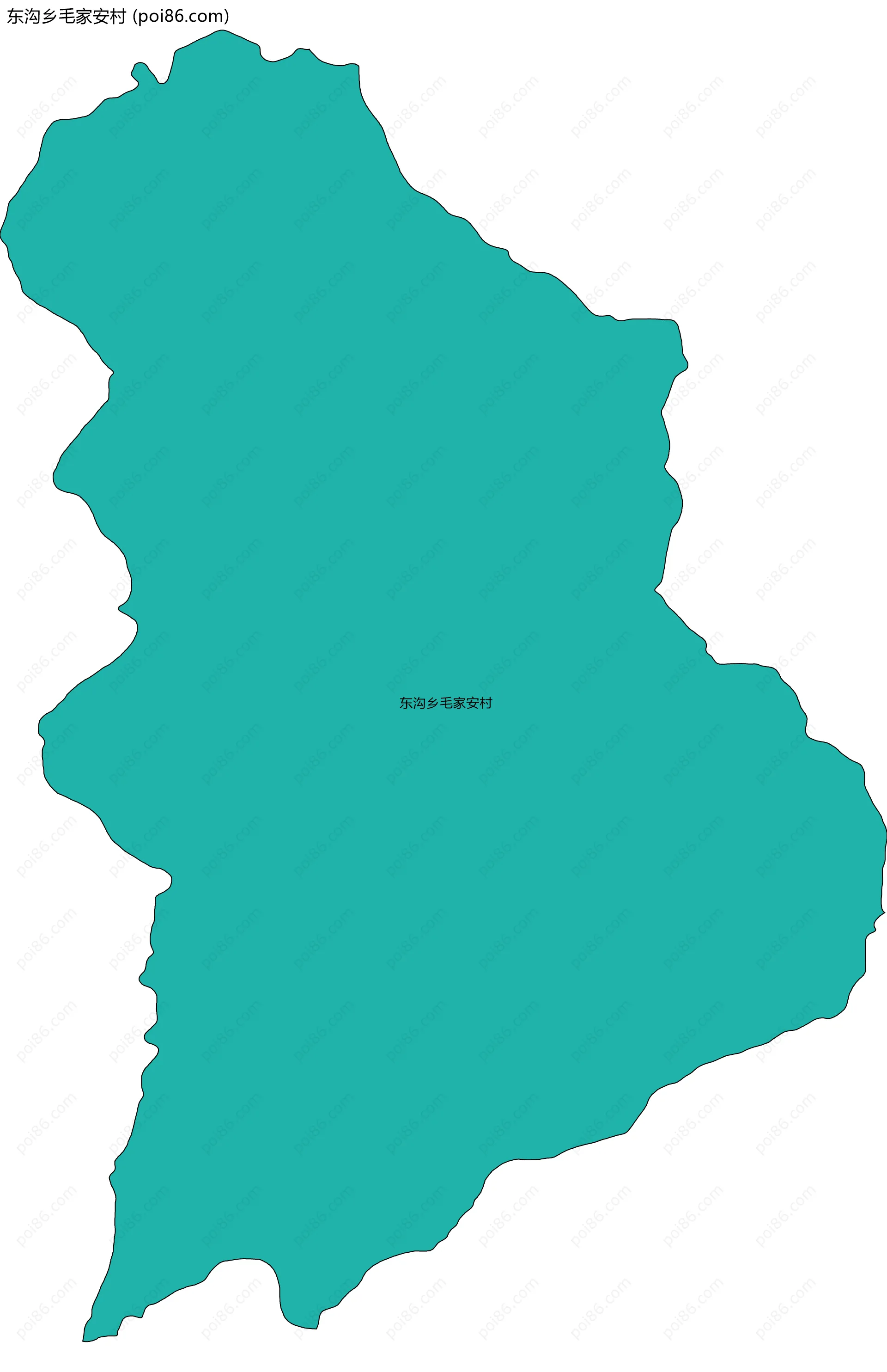 东沟乡毛家安村边界地图