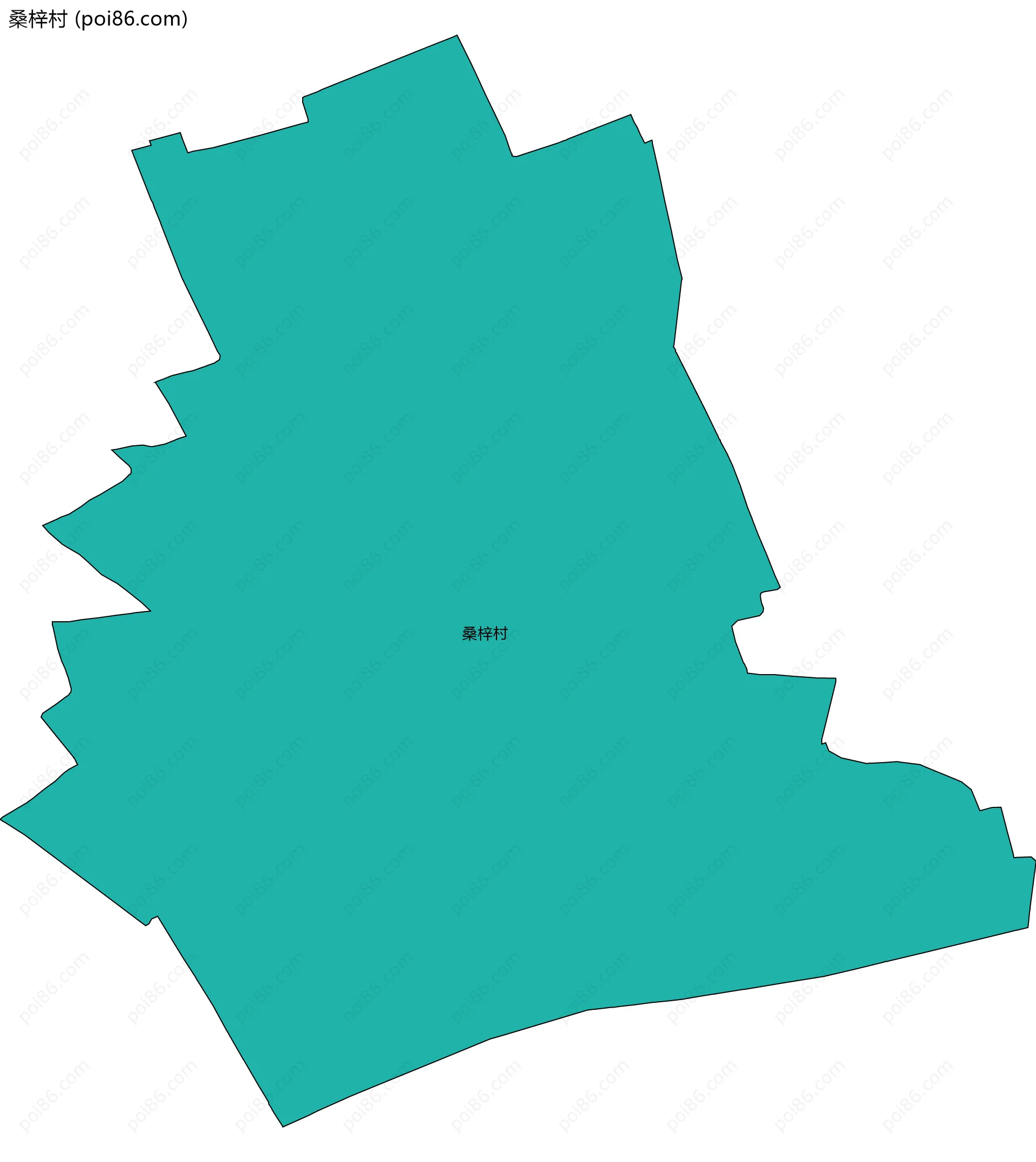 桑梓村边界地图