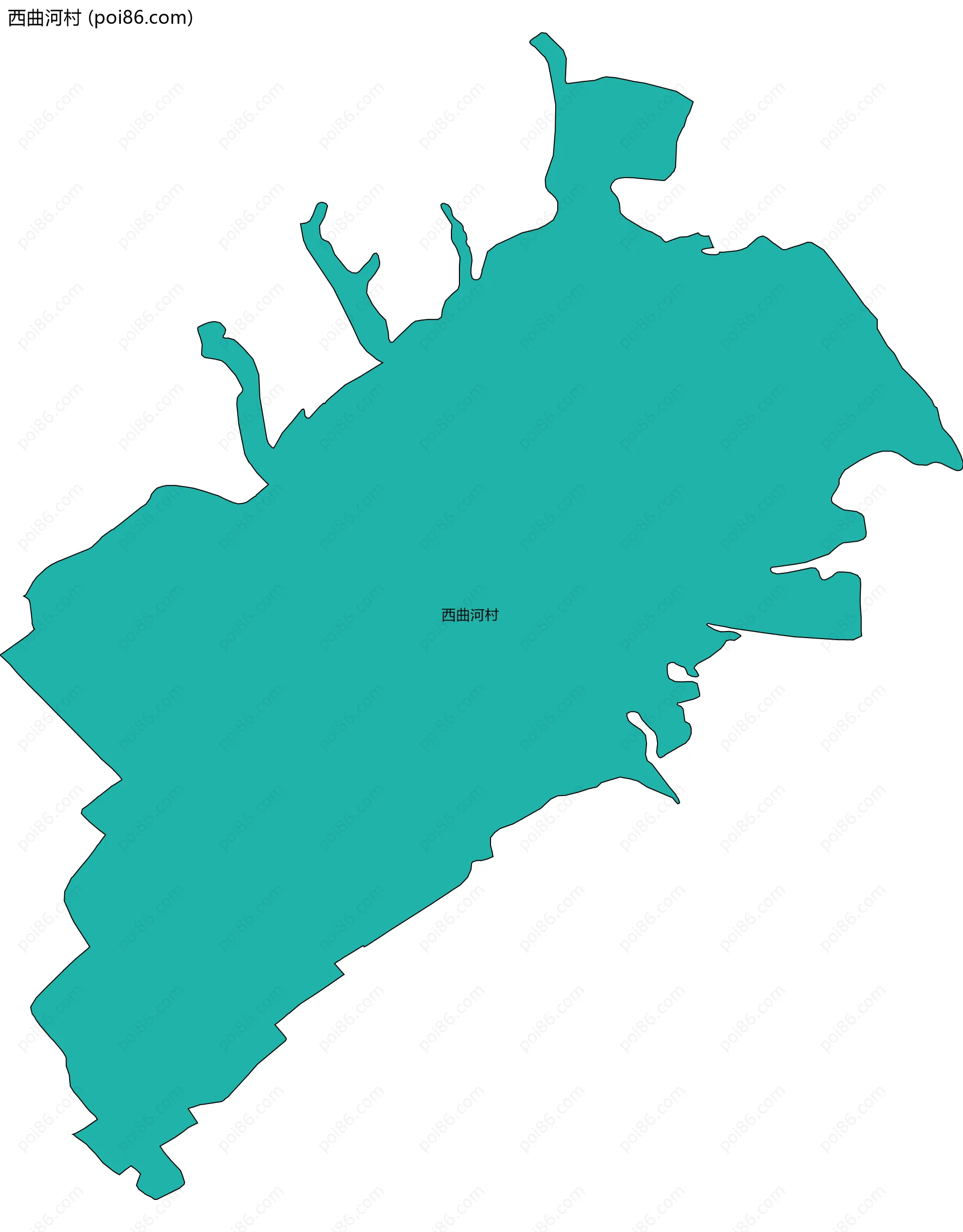 西曲河村边界地图