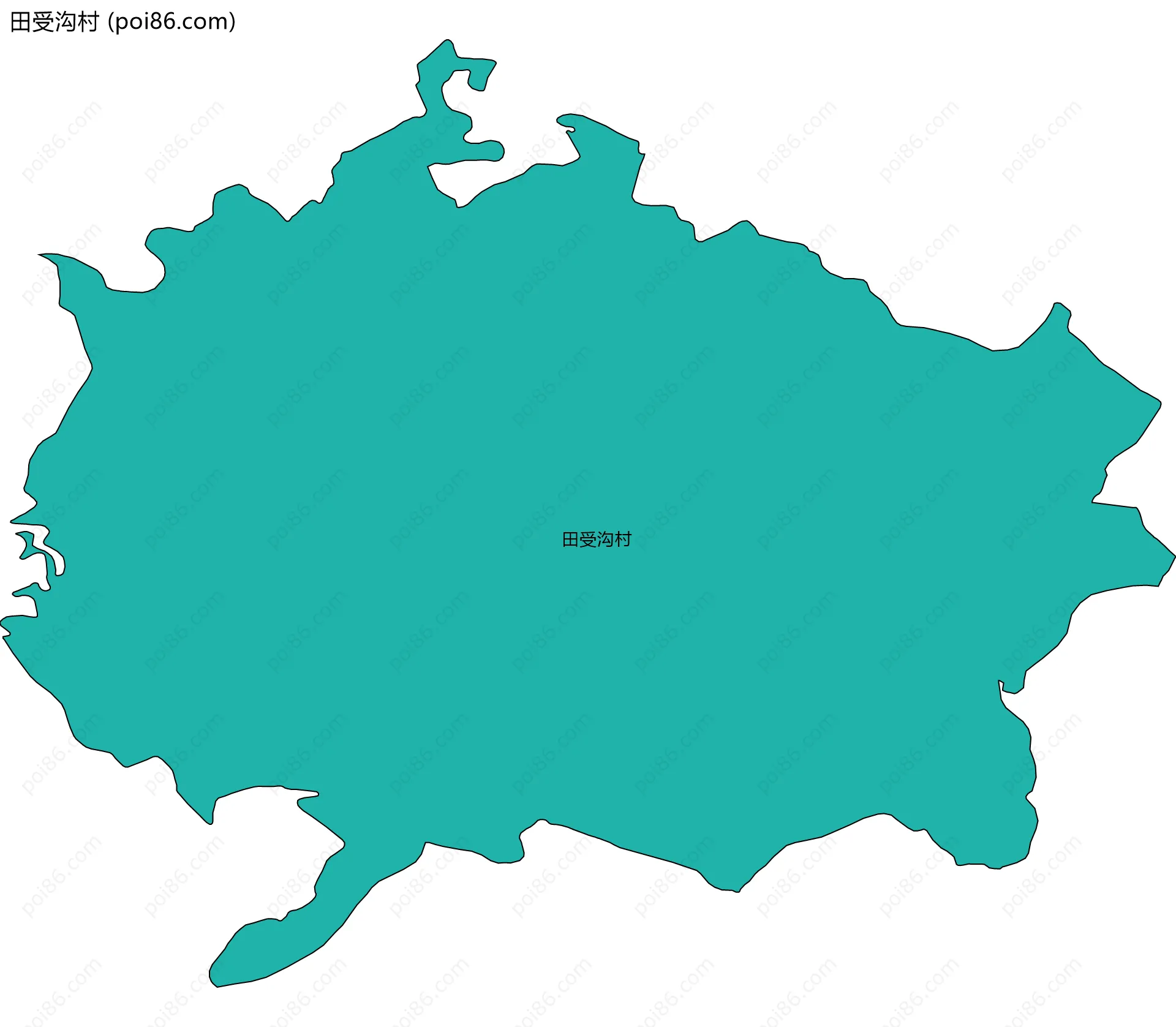 田受沟村边界地图